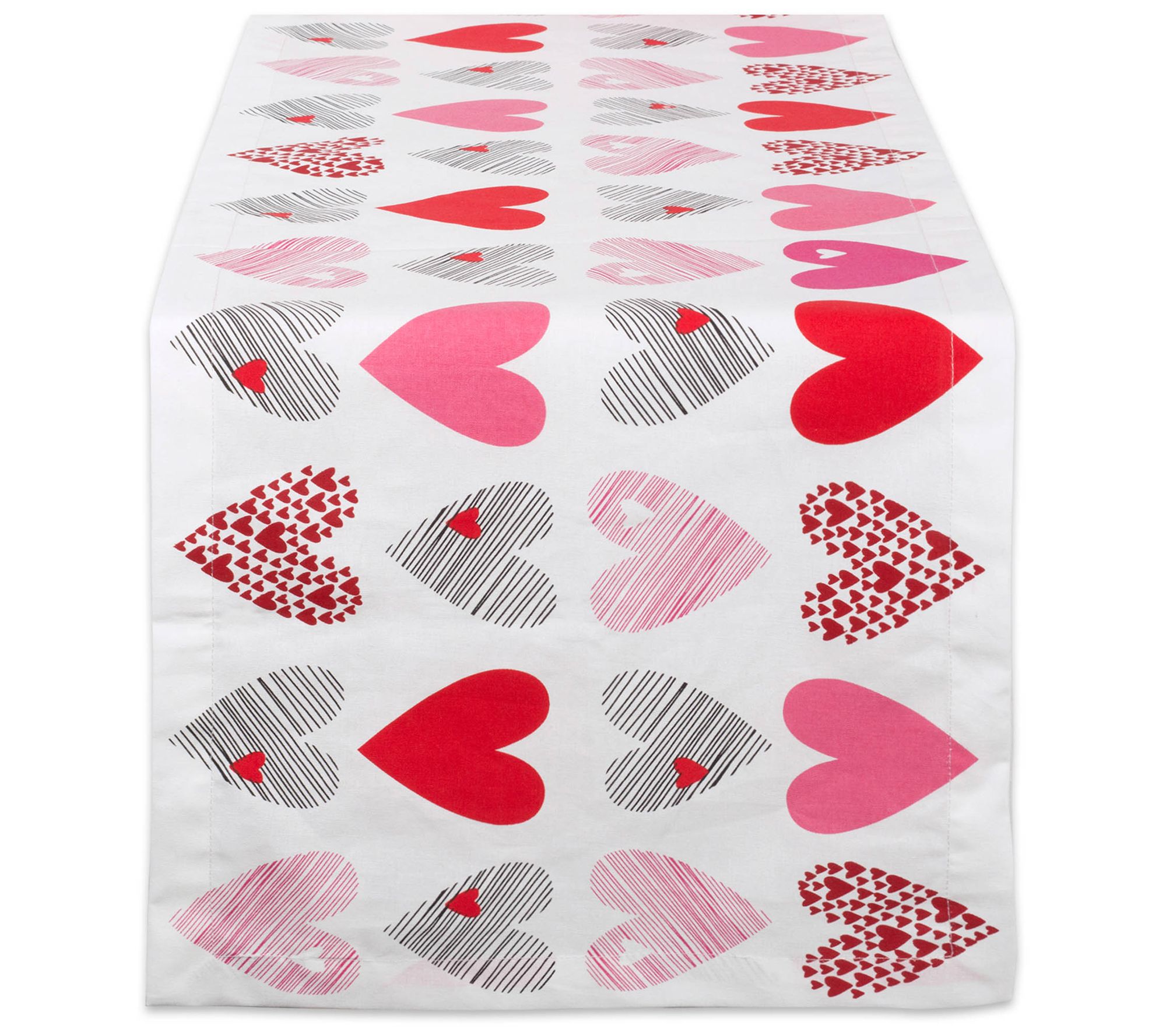 Design Imports 14" x 108" Hearts Collage Printable Runner