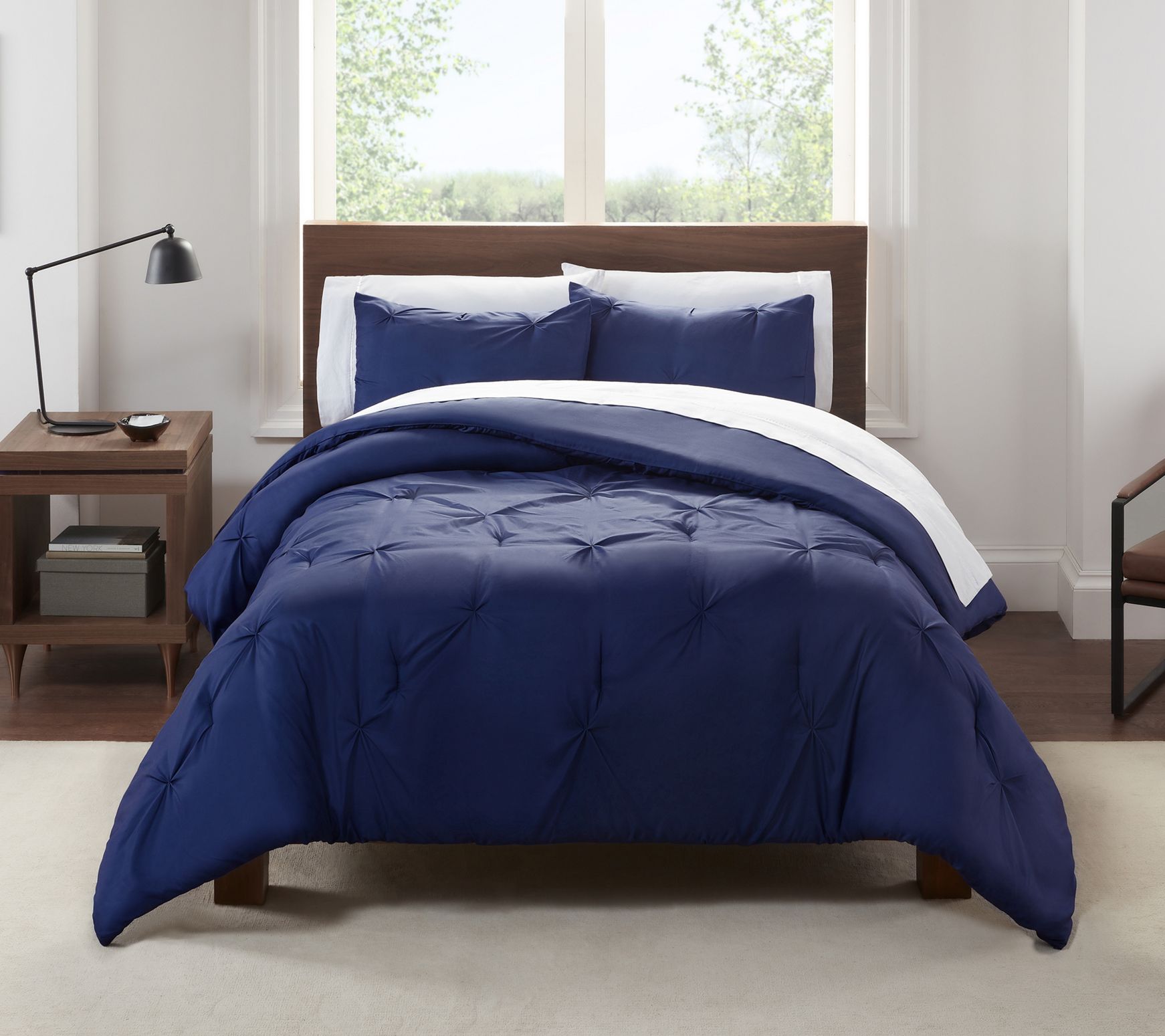 Serta Simply Clean Pleated 3-Piece King Comforter Set - QVC.com