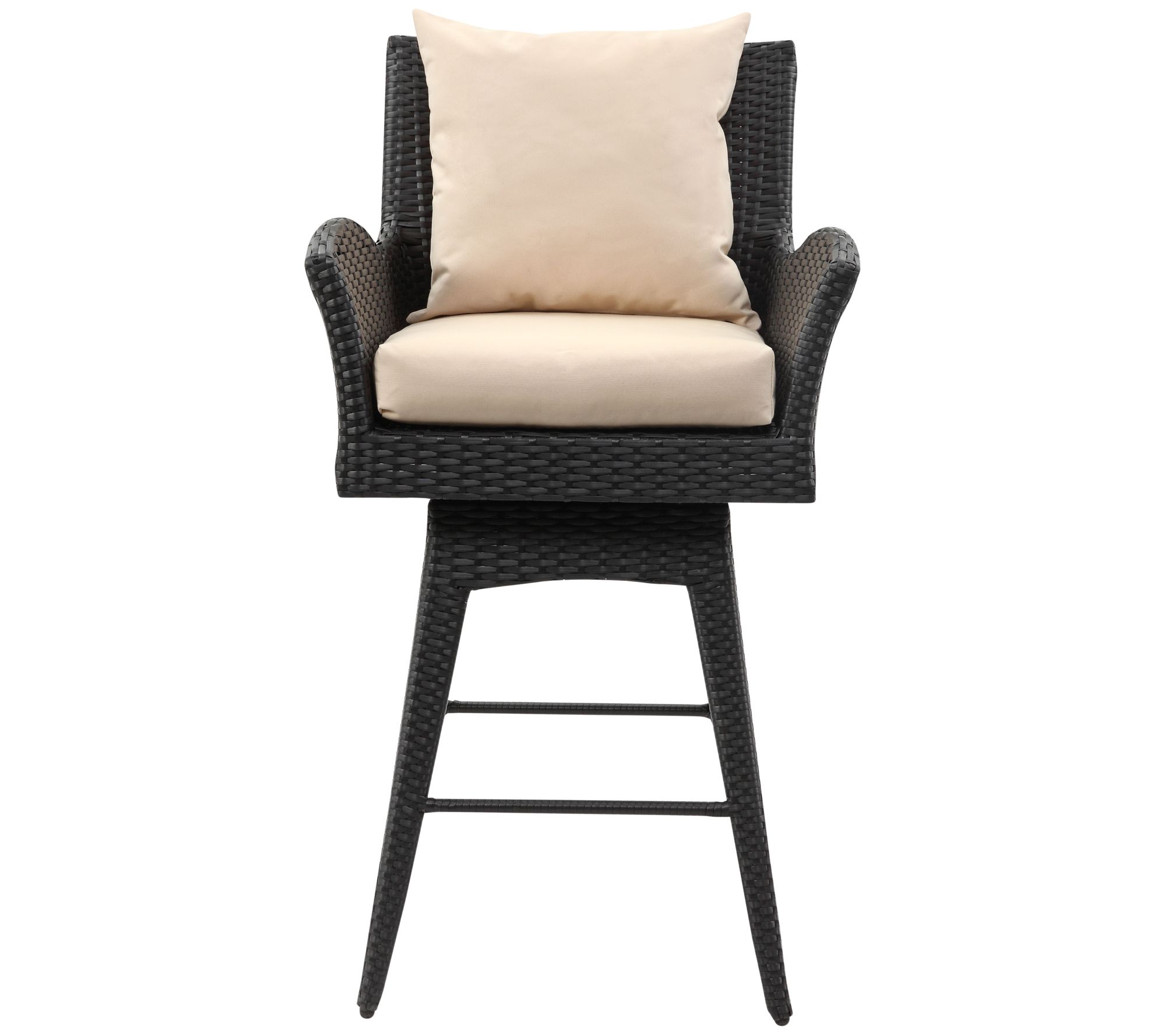 Hayes Outdoor Wicker Swivel Armed Counter Stoolby Safavieh