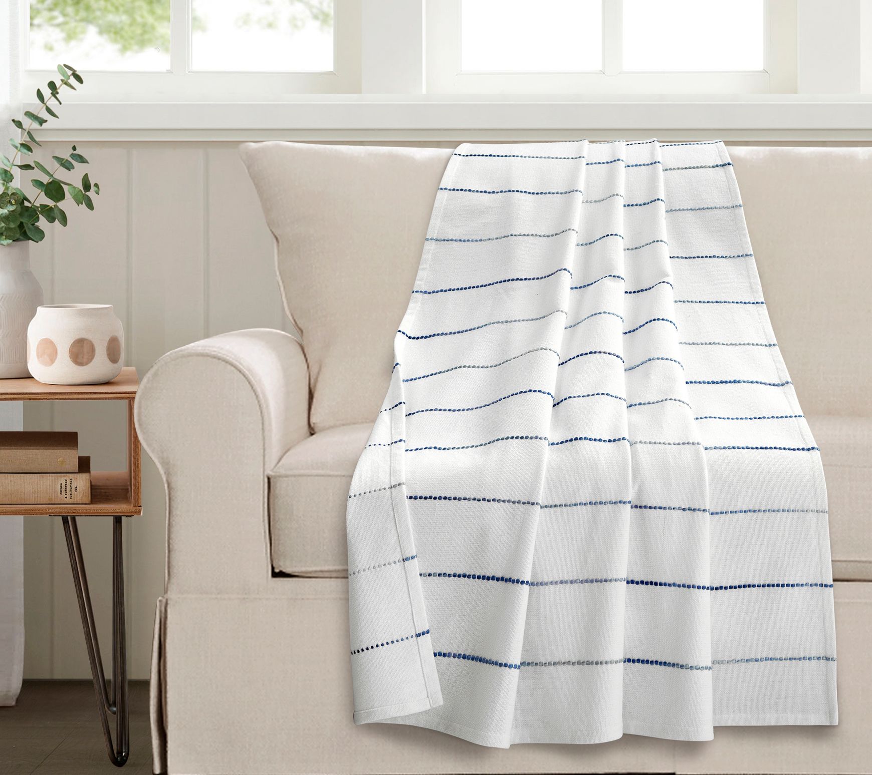 Lush Decor Ombre Stripe Cotton Throw Single 50"x 60"