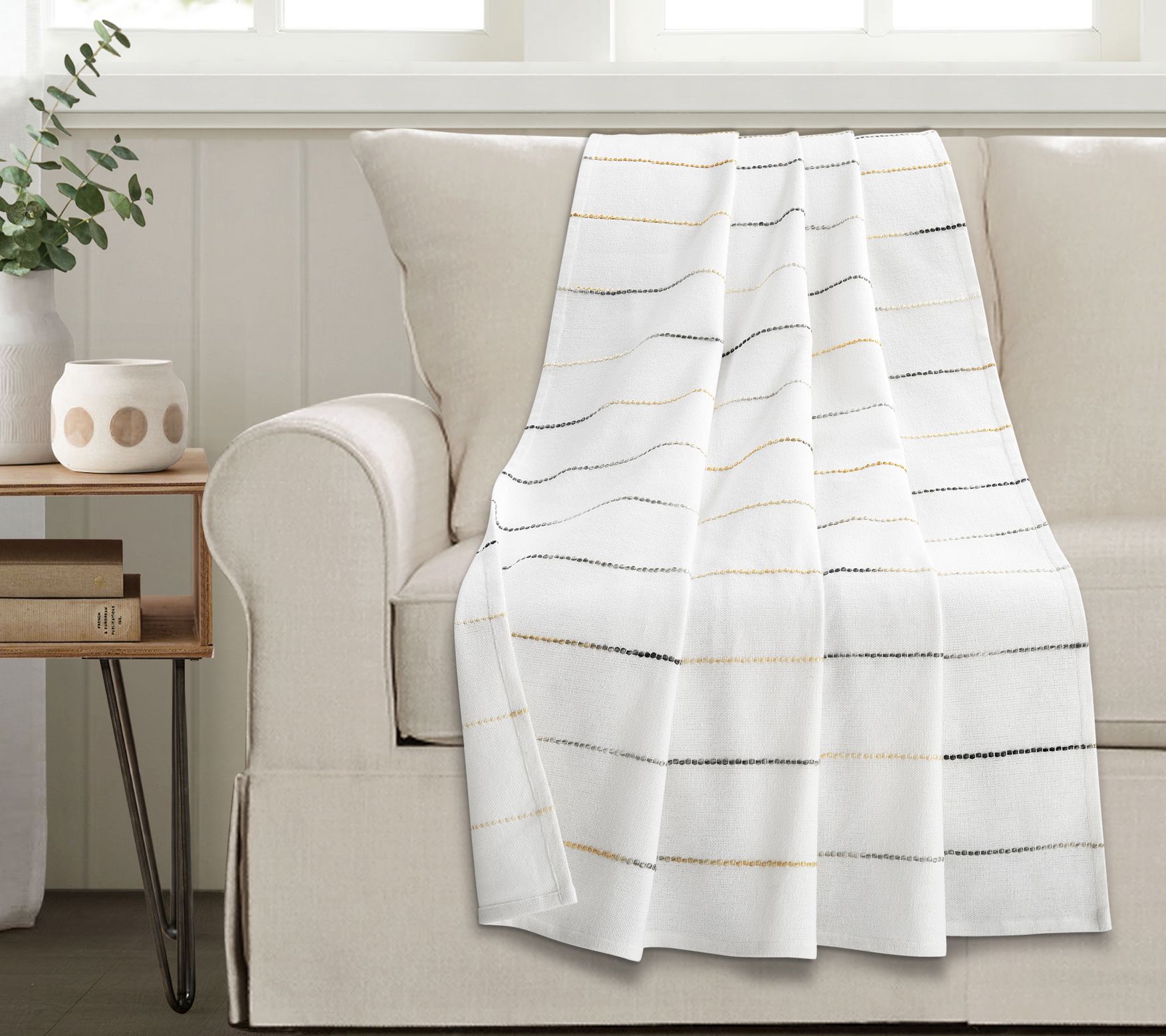 Lush Decor Ombre Stripe Cotton Throw Single 50"x 60"