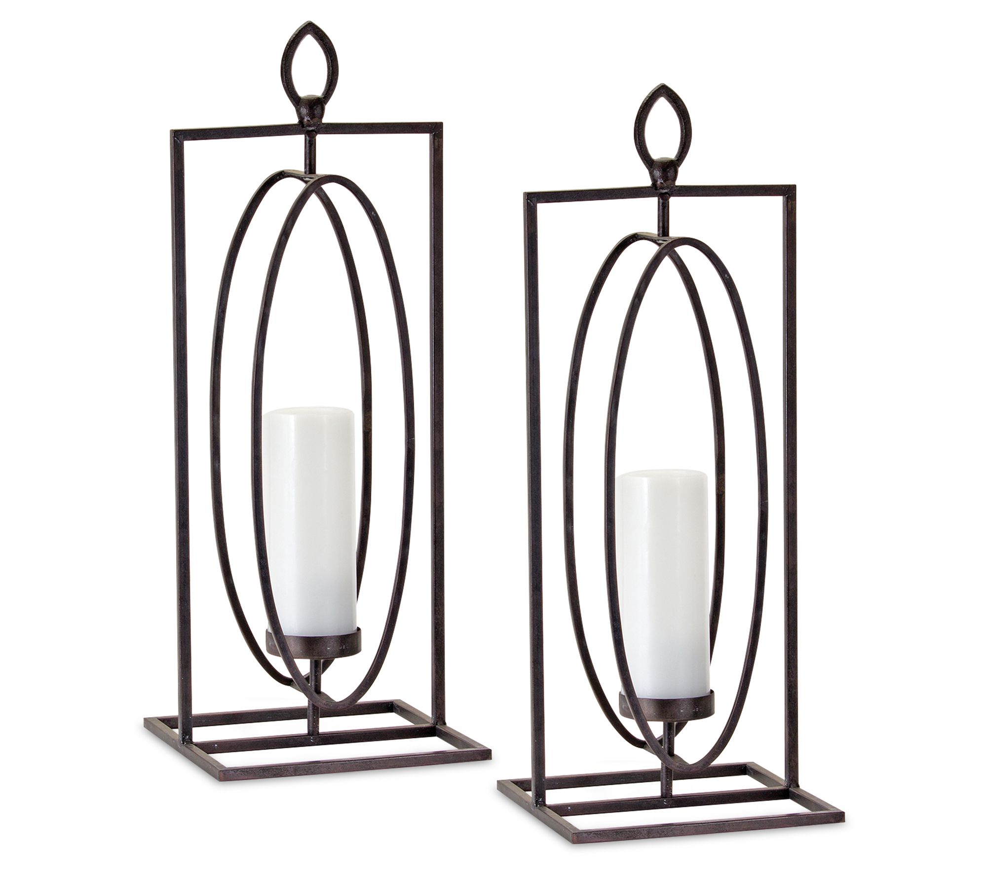 Melrose Iron Candle Holder Stand - Set of Two