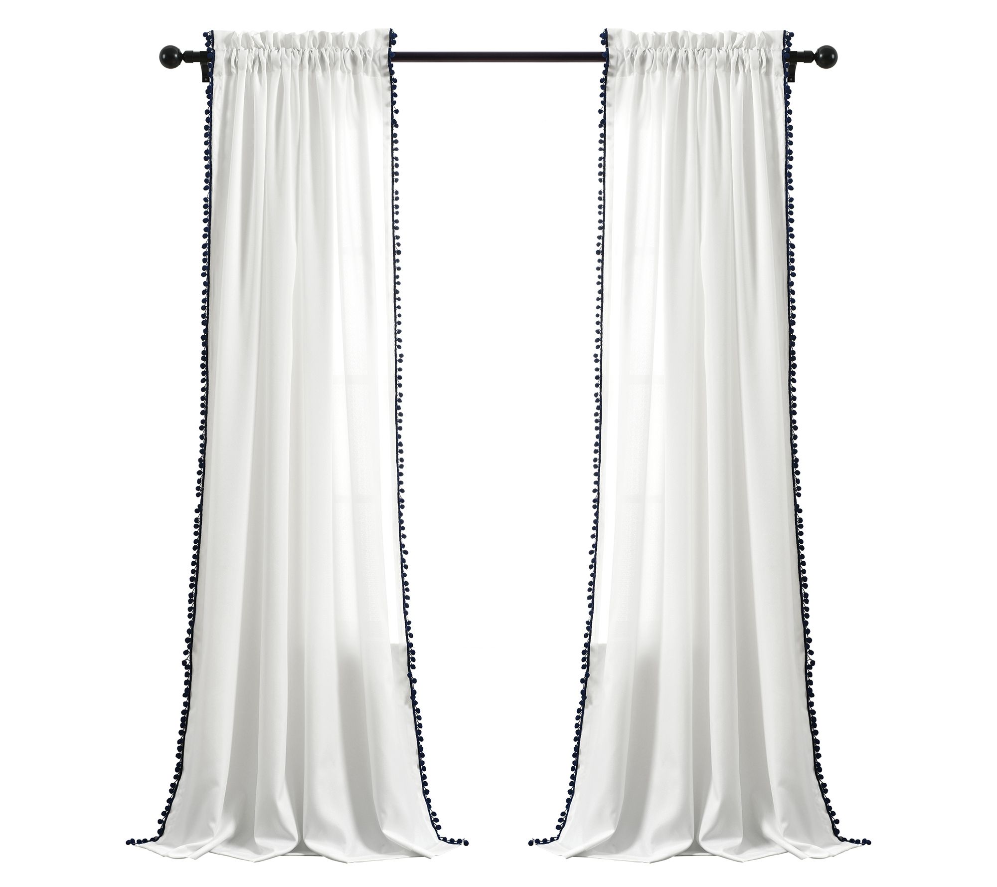 Lush Decor Pom Pom Window Curtain Panel Single50X95