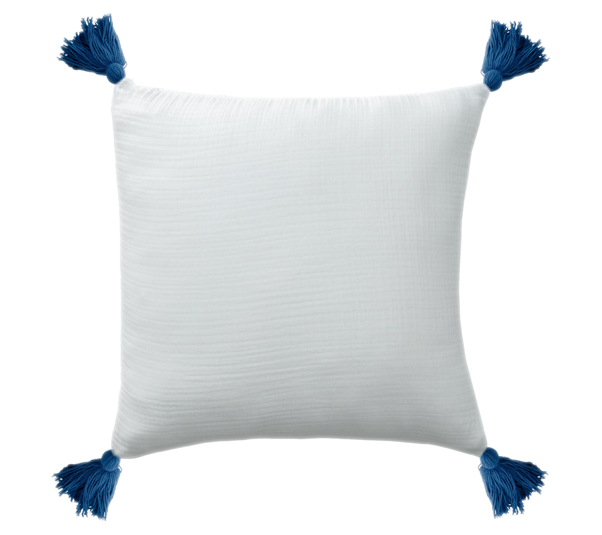 Ox Bay Tasseled Organic Turkis h Cotton Throw Pillow
