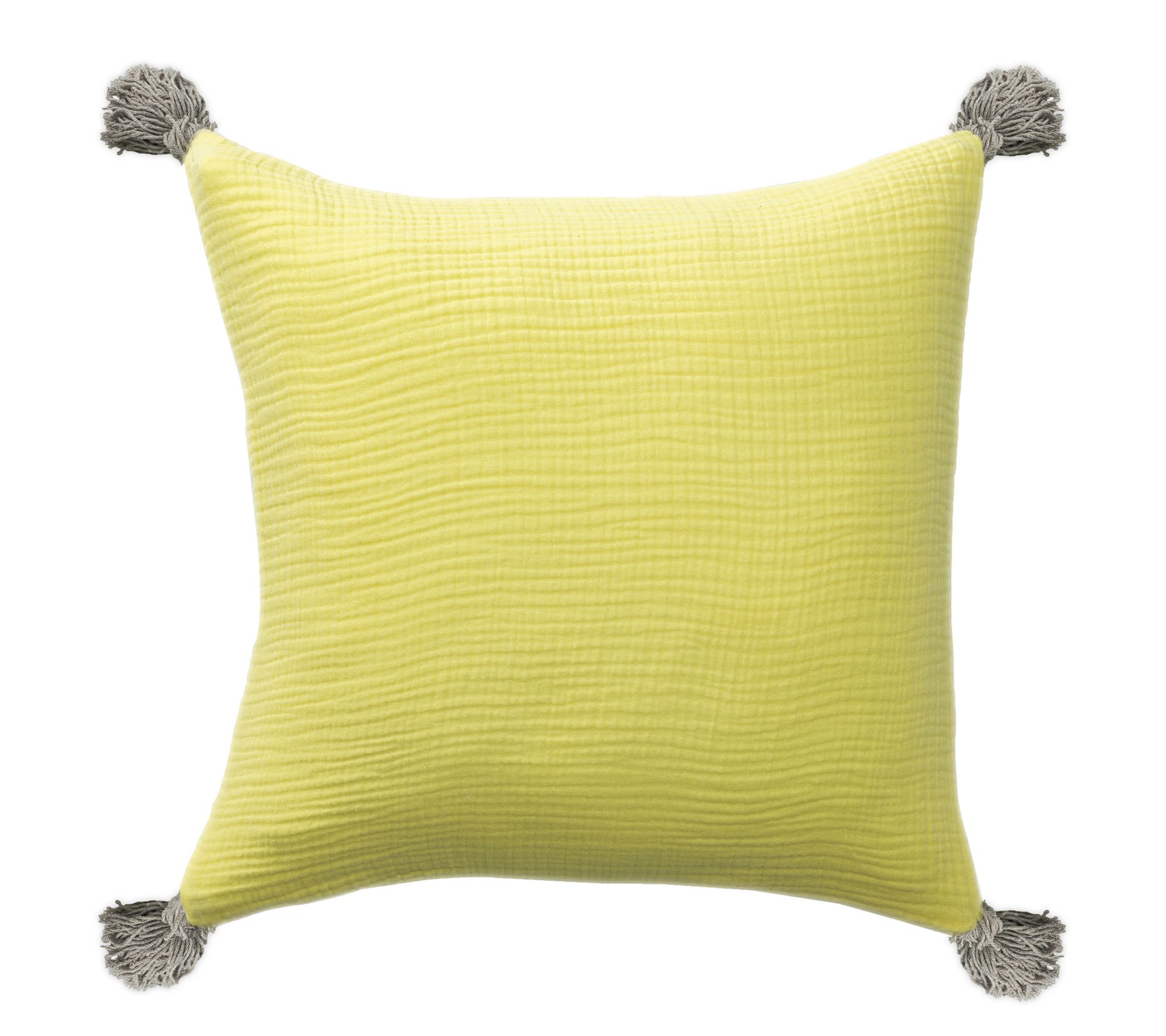 Ox Bay Tasseled Organic Turkis h Cotton Throw Pillow