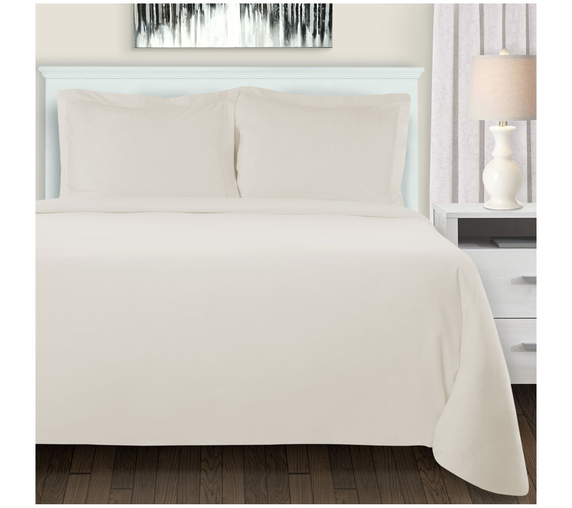 Superior Cotton-Flannel Solid Duvet Cover Set,ull/Queen