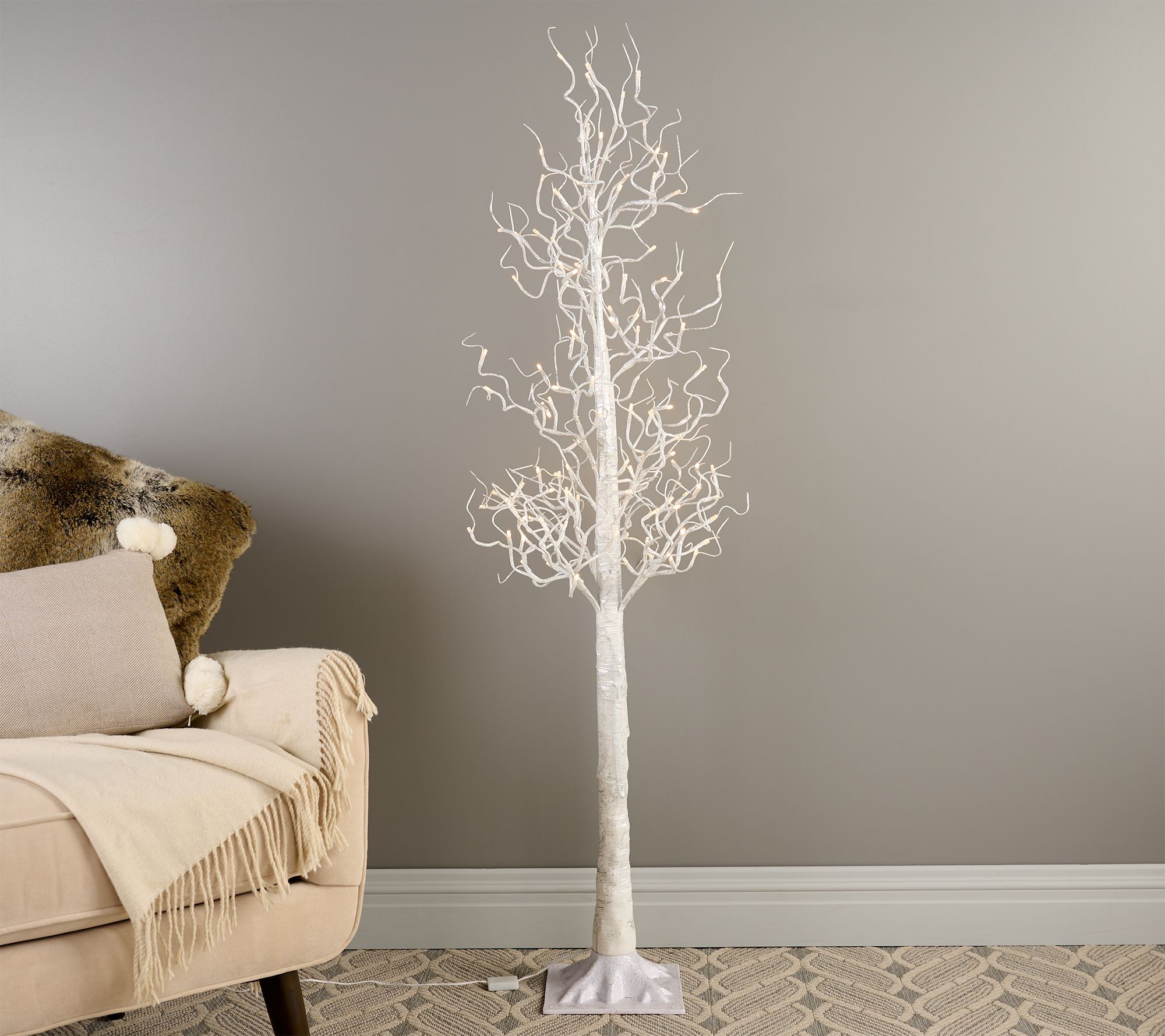 "As Is" 5' Indoor/Outdoor 5' Twinkling Birch Tree with Remote