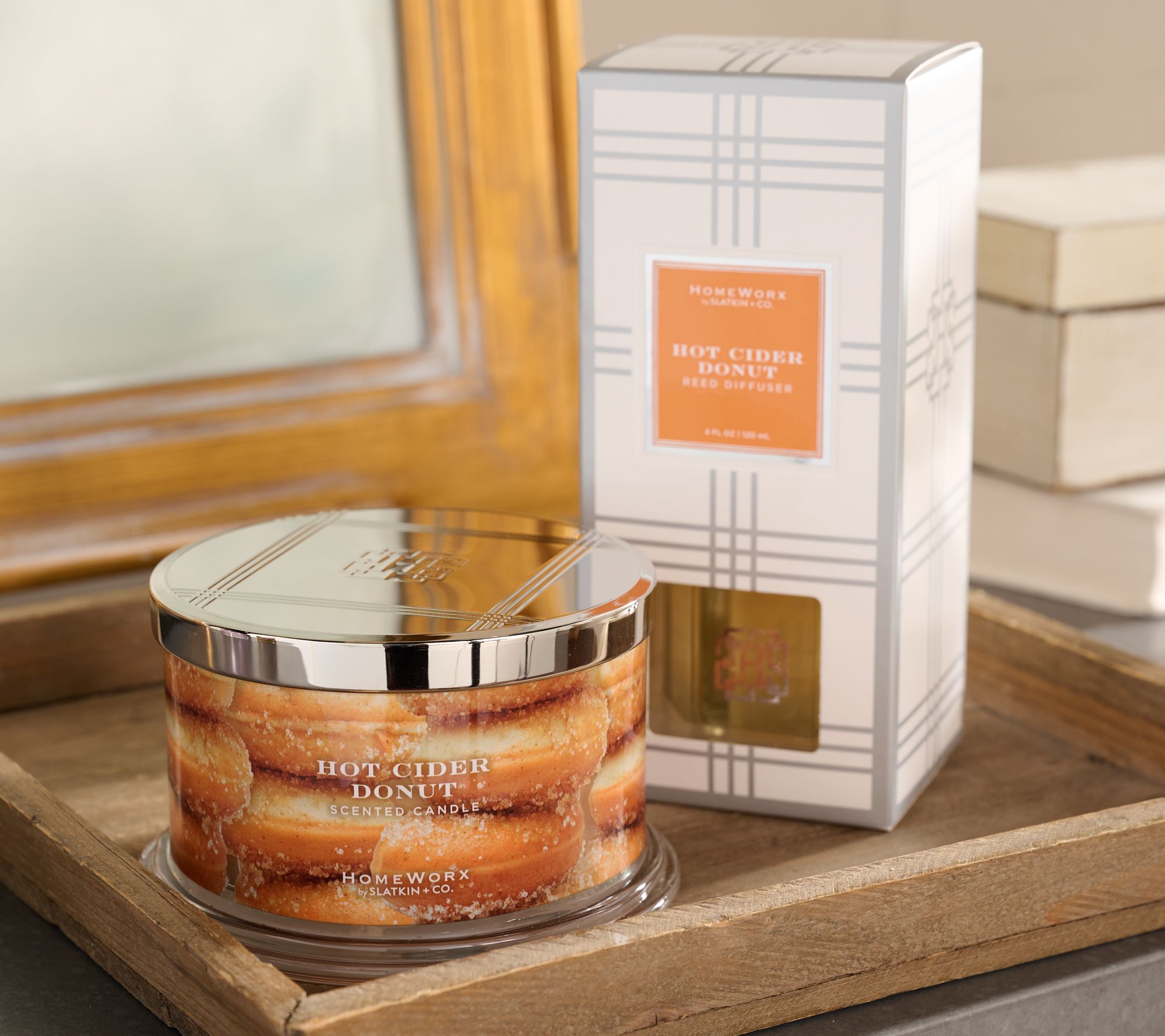 HomeWorx by Slatkin & Co. Hot Cider Donut 18oz Candle & Diffuser