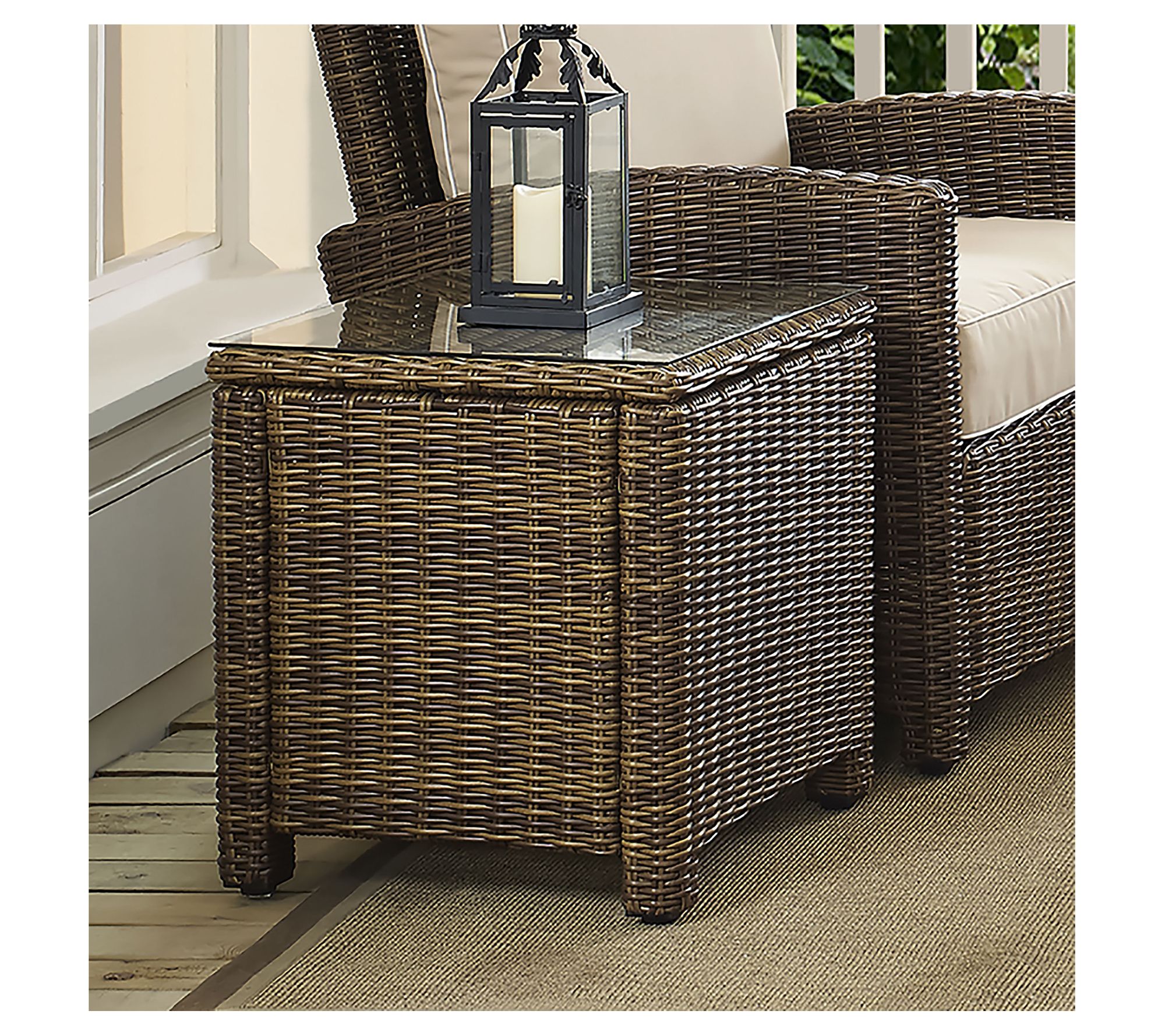 Crosley Bradenton Wicker Outdoor Side Table