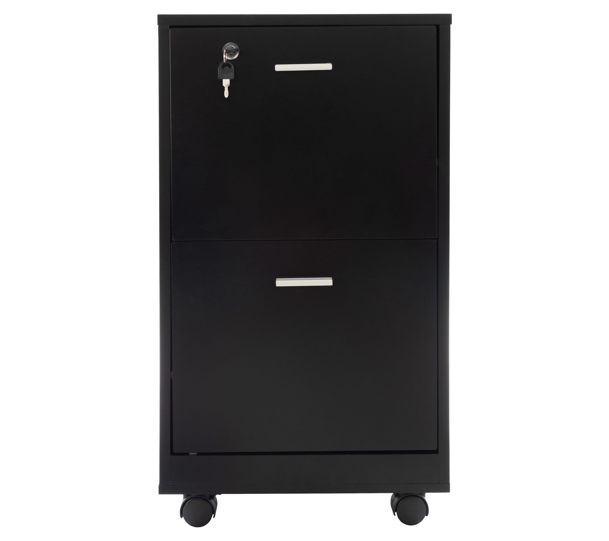 Lavish Home Rolling File Cabinet 2-Deep Drawerwith Lock
