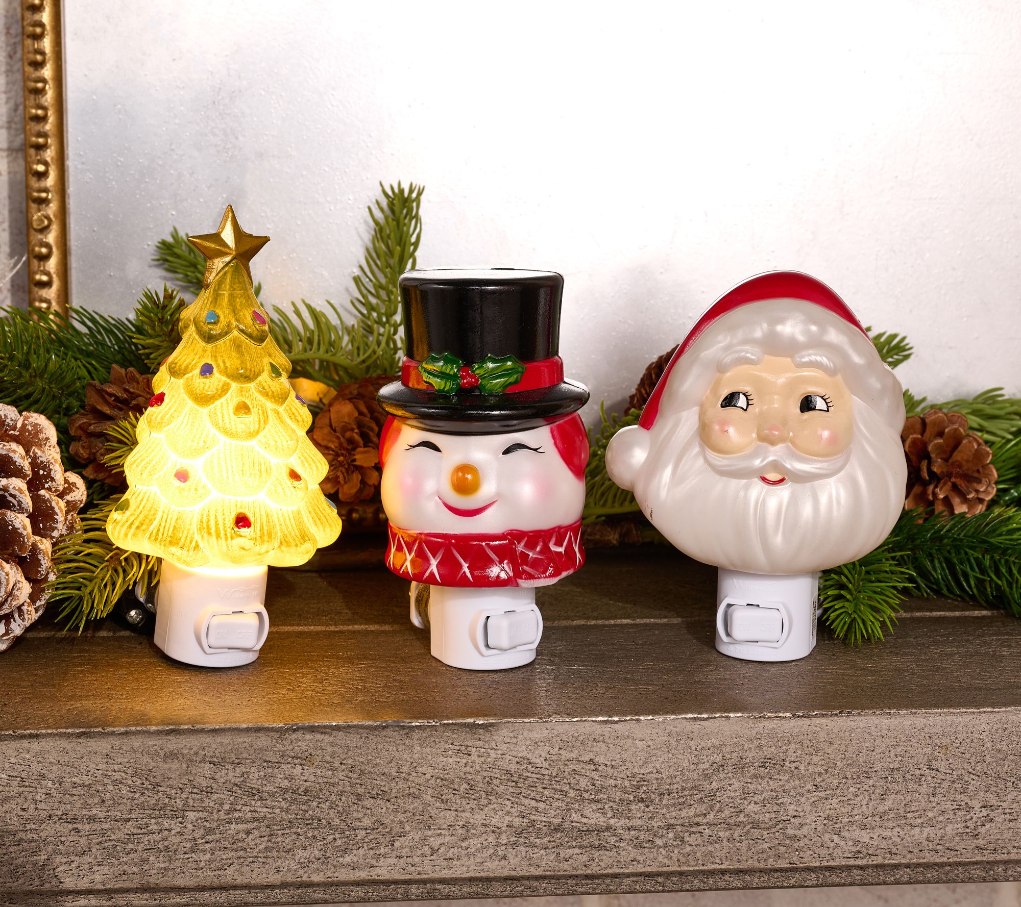 Mr. Christmas Set of 3 Shatterproof Holiday Night Lights