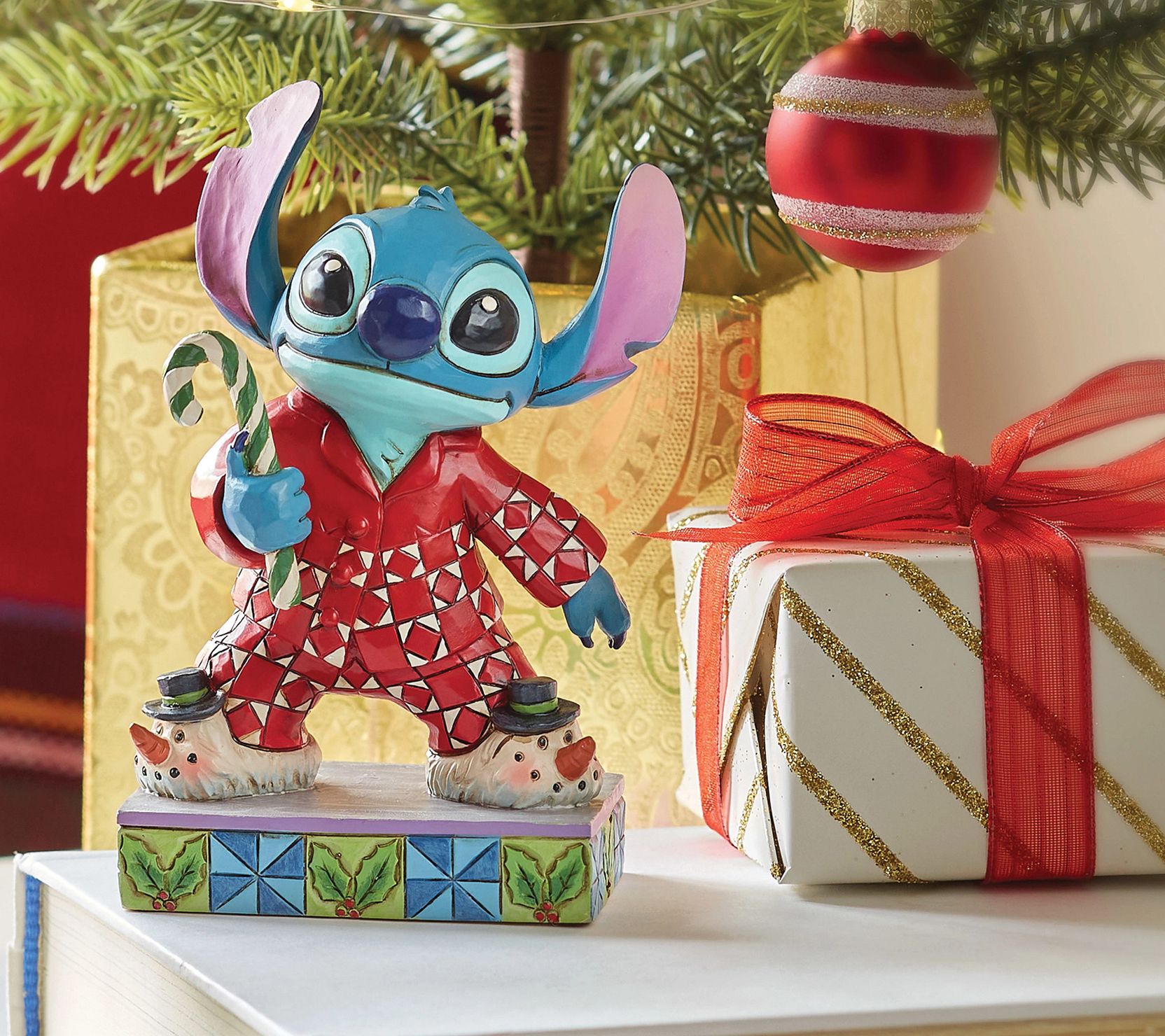 Disney Traditions Stitch in Christmas Pajamas Figurine - QVC.com