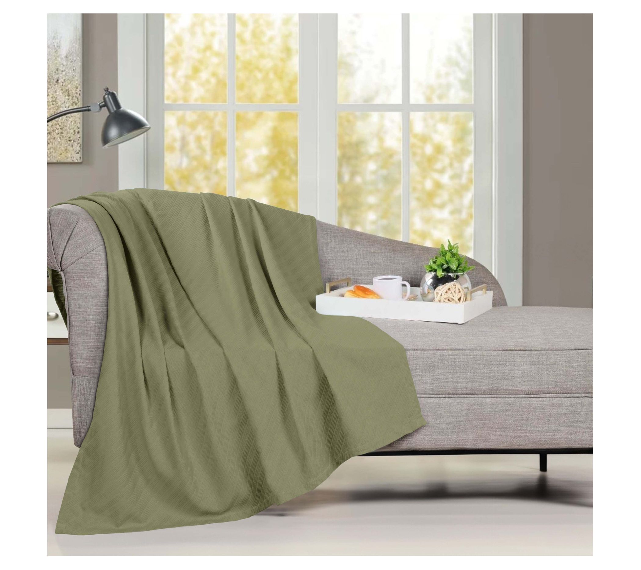 Superior Milan Cotton Textured Striped Woven Blanket, Throw - QVC.com