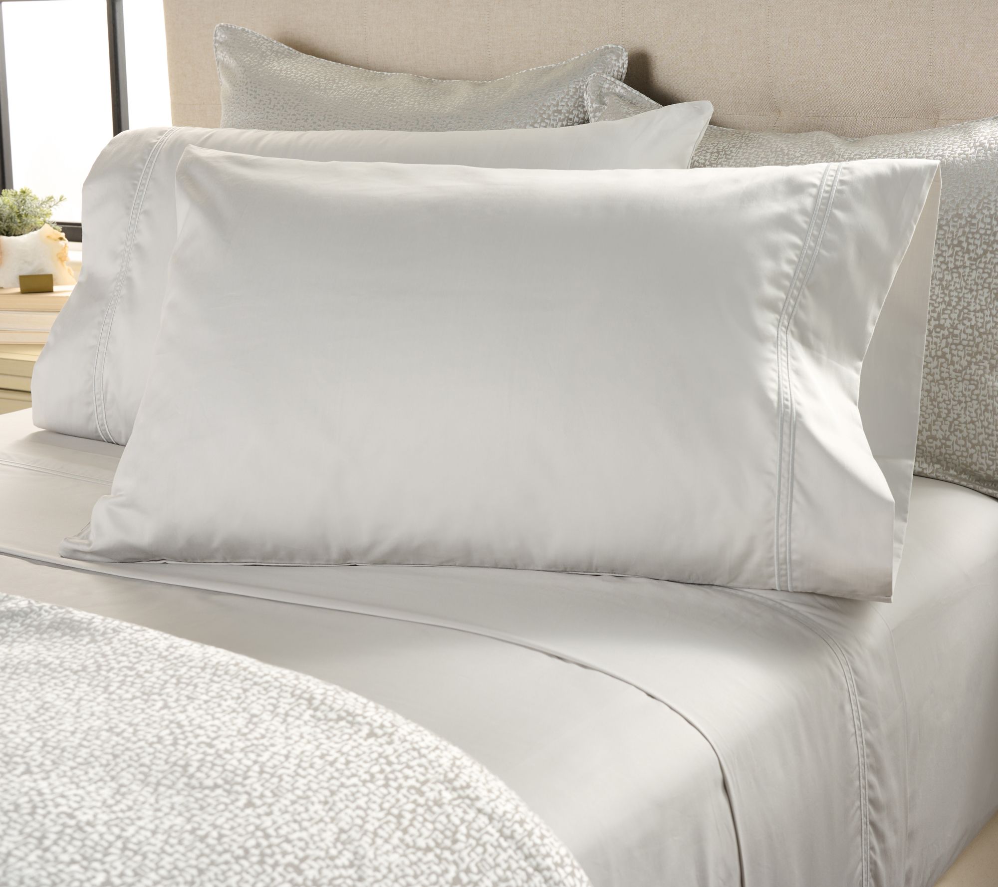 "As Is" Northern Nights Double Baratta Stripe Sateen Sheet Set-Queen