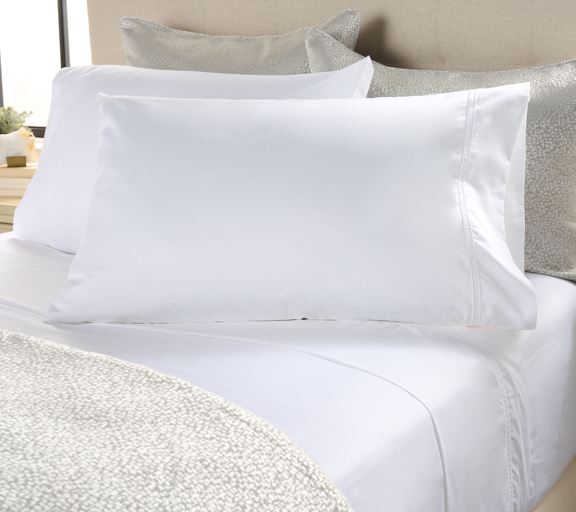 "As Is" Northern Nights Double Baratta Stripe Sateen Sheet Set-Queen