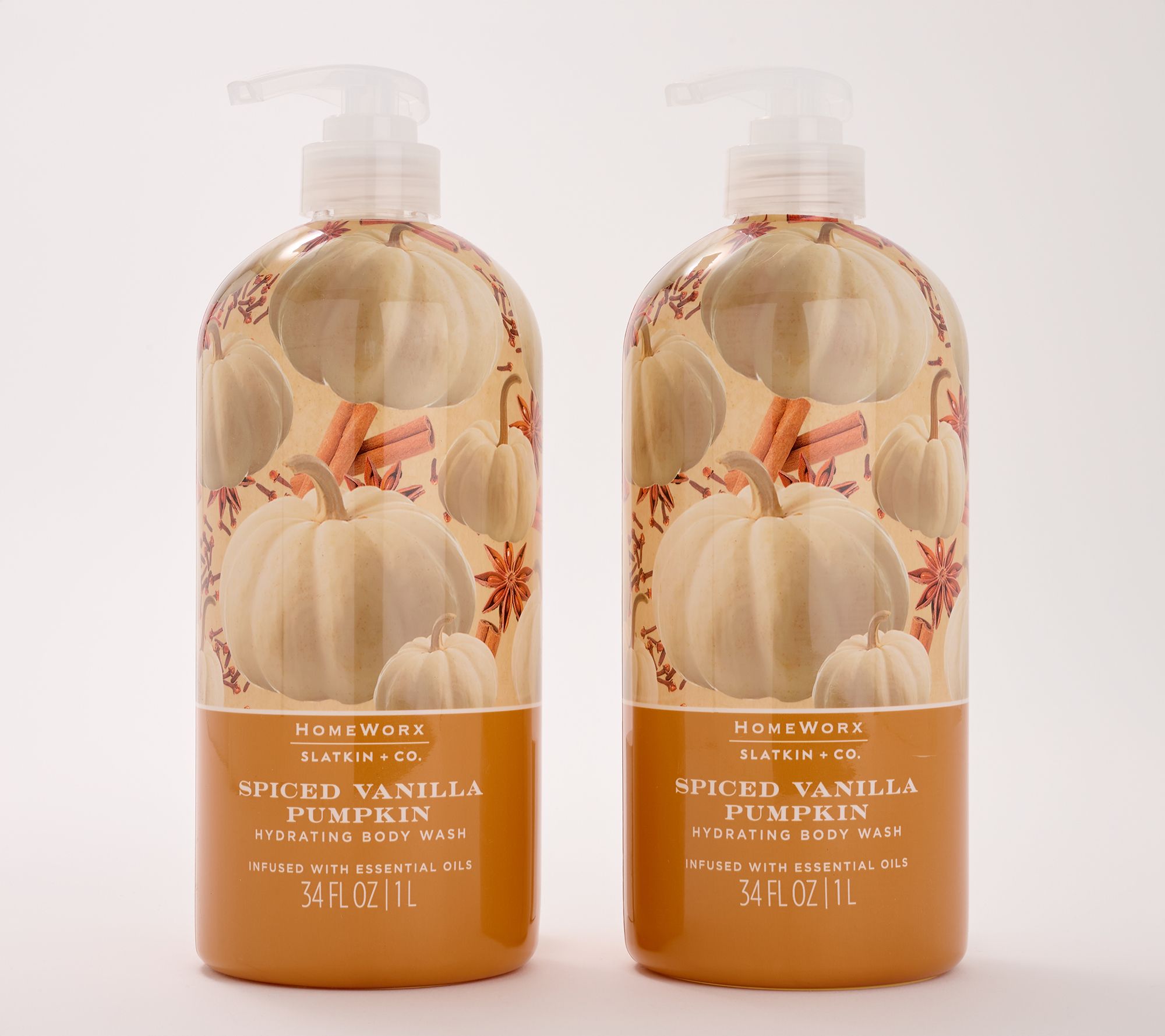 ShWk9/1 HomeWorx by Slatkin + Co. S/2 34oz Body Wash Spice Van