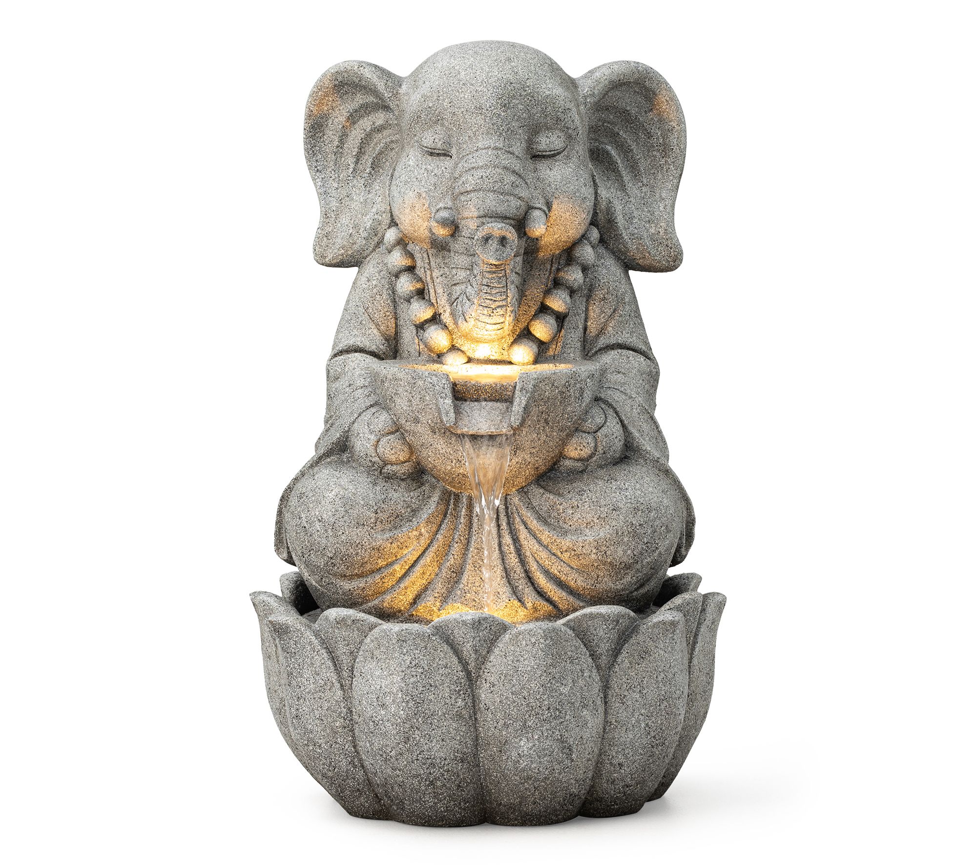 Glitzhome 22" LED Lit Zen Style Animal OutdoorFountain