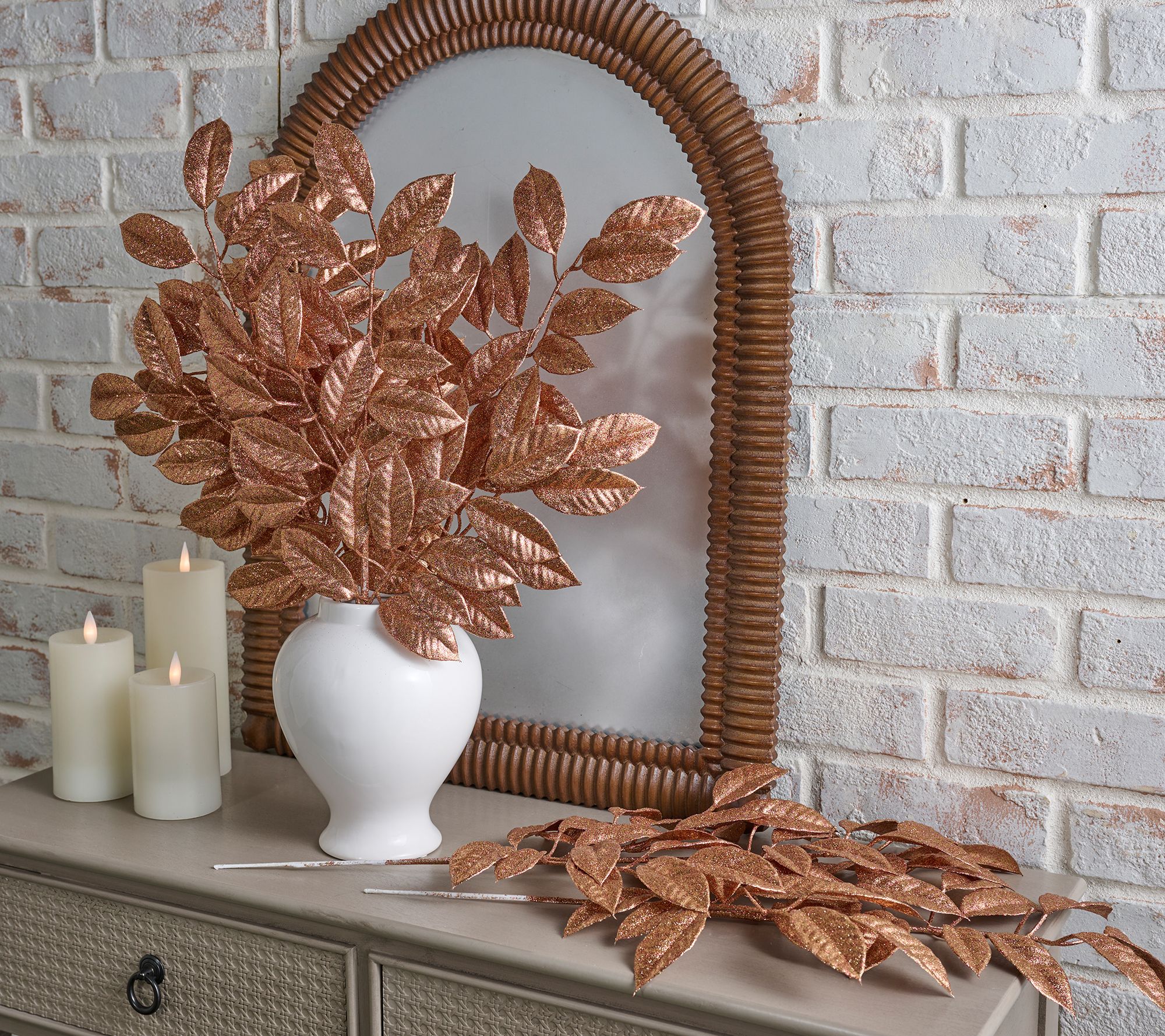 Set of 6 Glistening Leaf Picks by Valerie