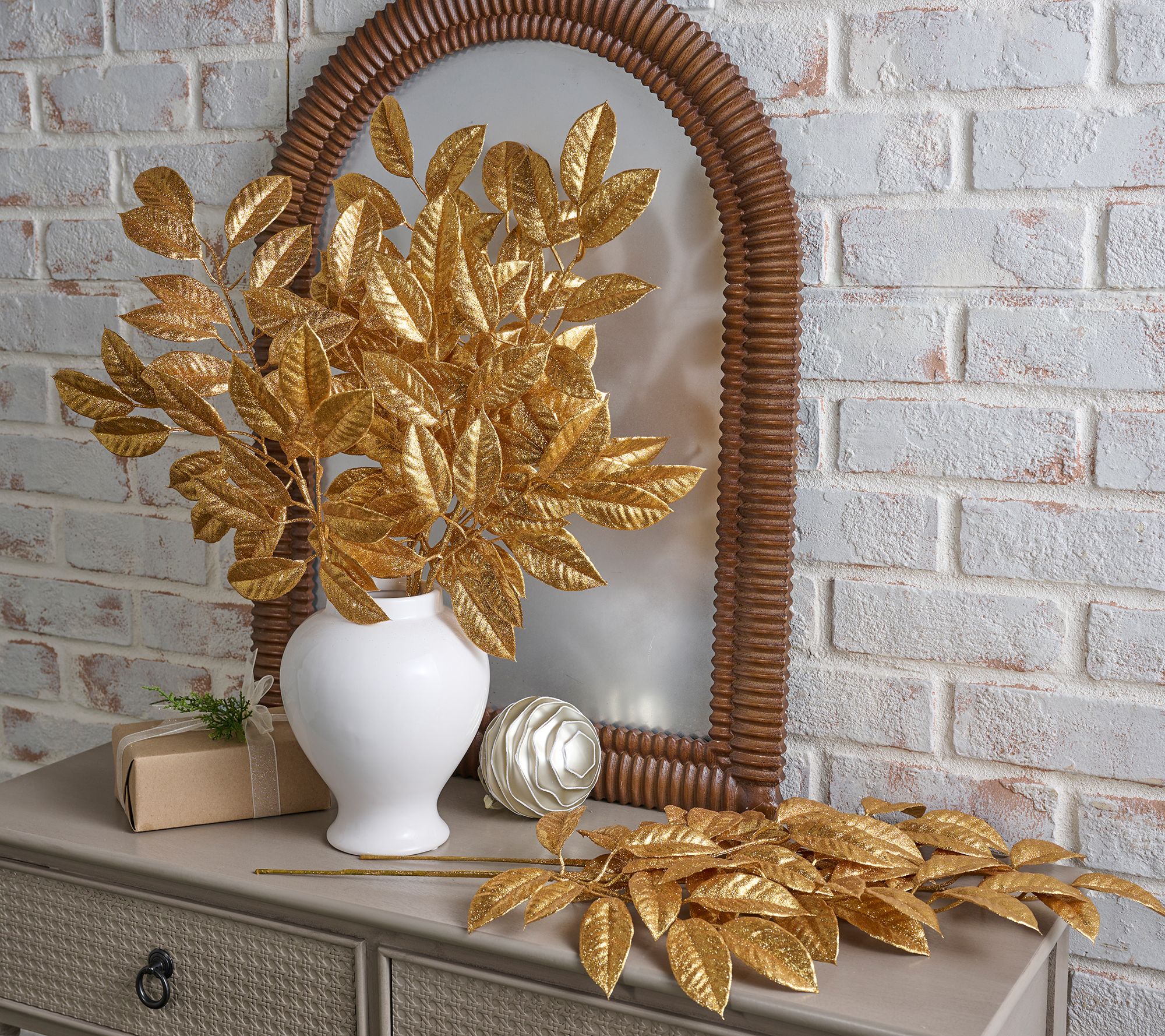 Set of 6 Glistening Leaf Picks by Valerie