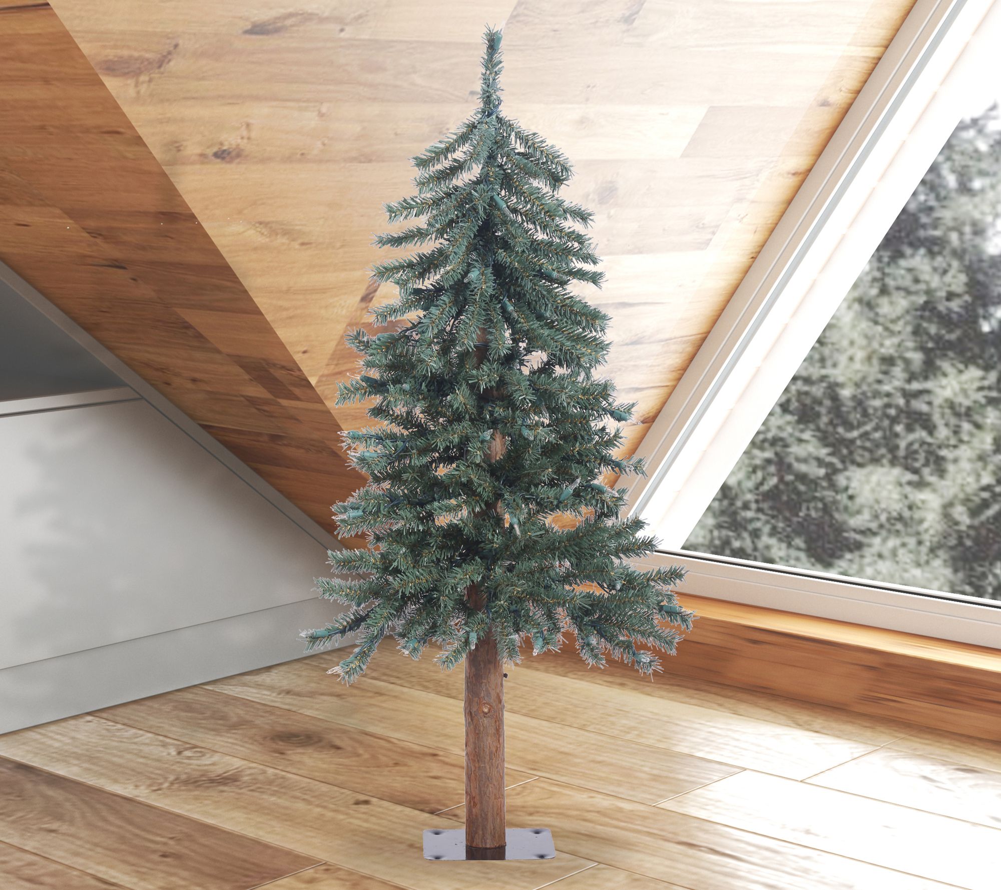 Vickerman 3' Natural Bark Alpine Artificial Christmas Unlit