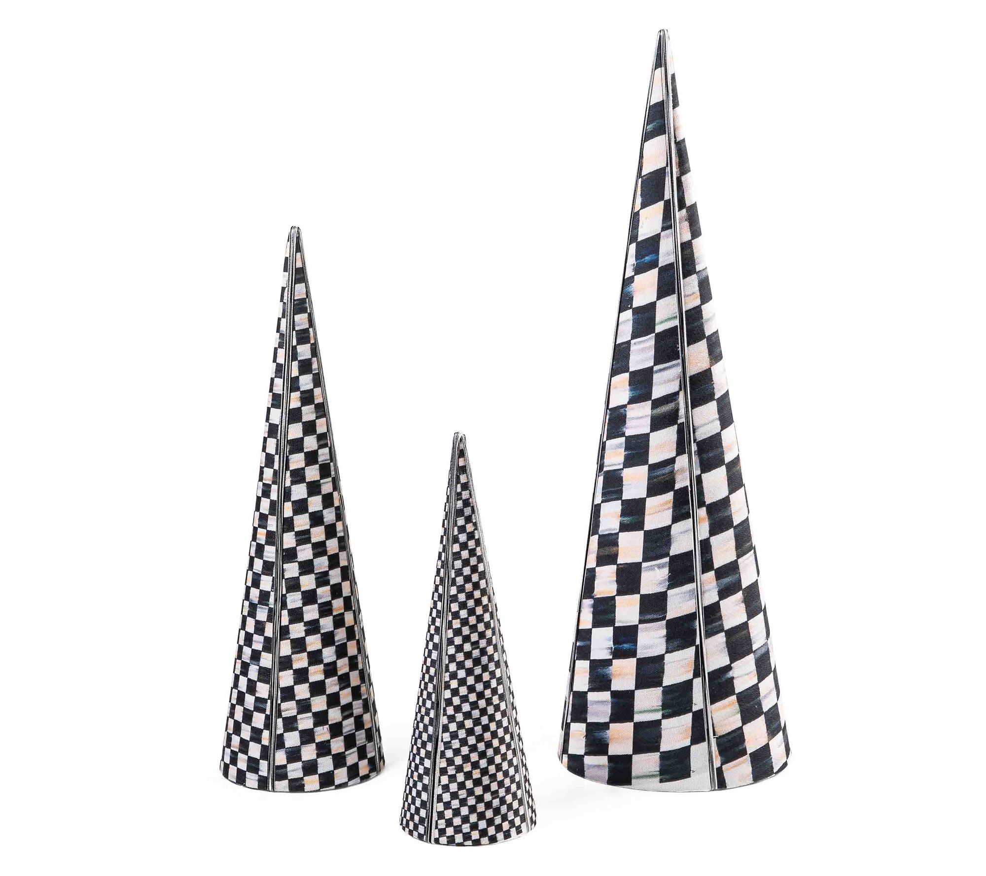 MacKenzie-Childs Courtly Cone Trees, Set of 3