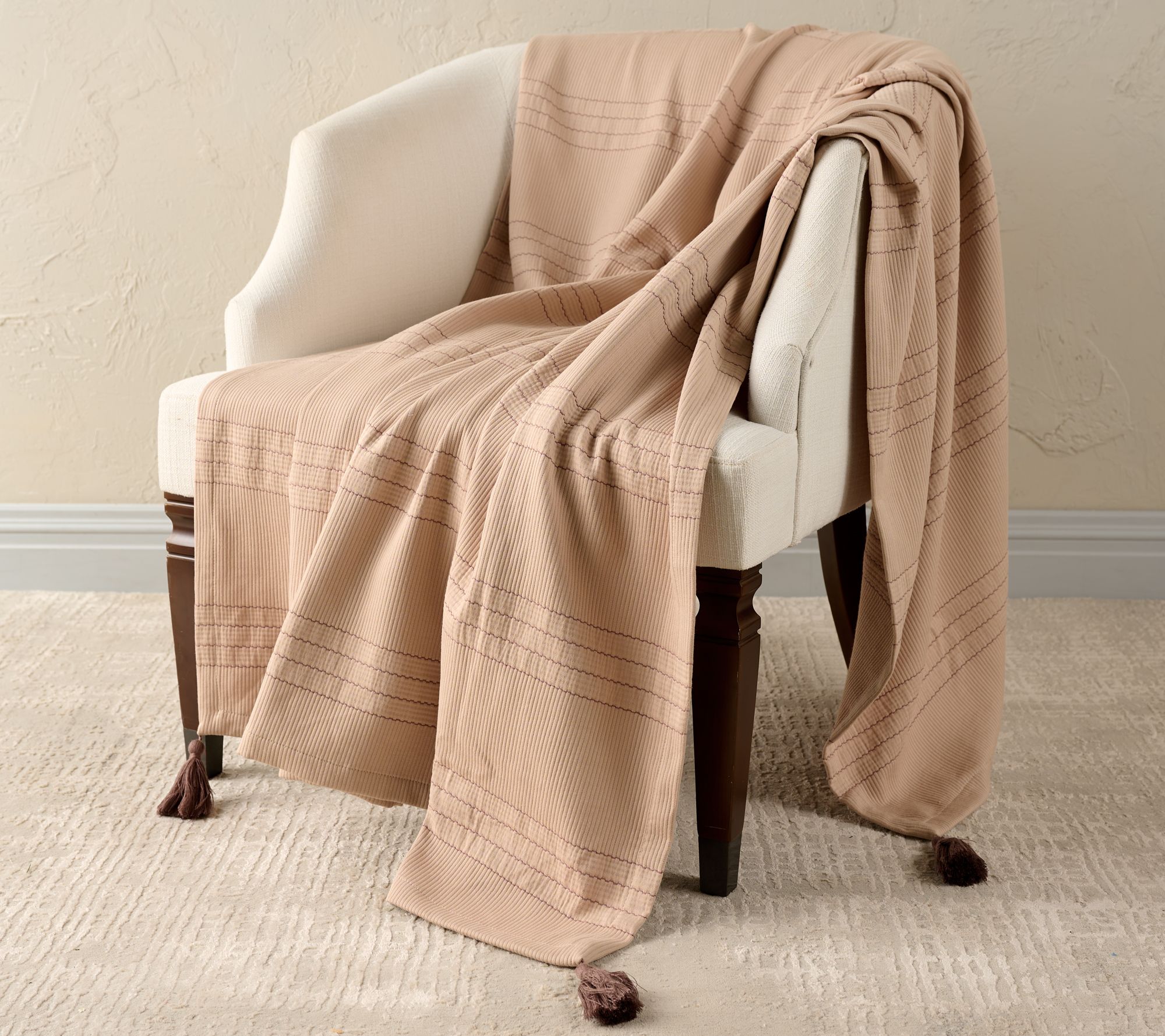 "As Is" Northern Nights Striped 60x70 Throw w/ Tassels