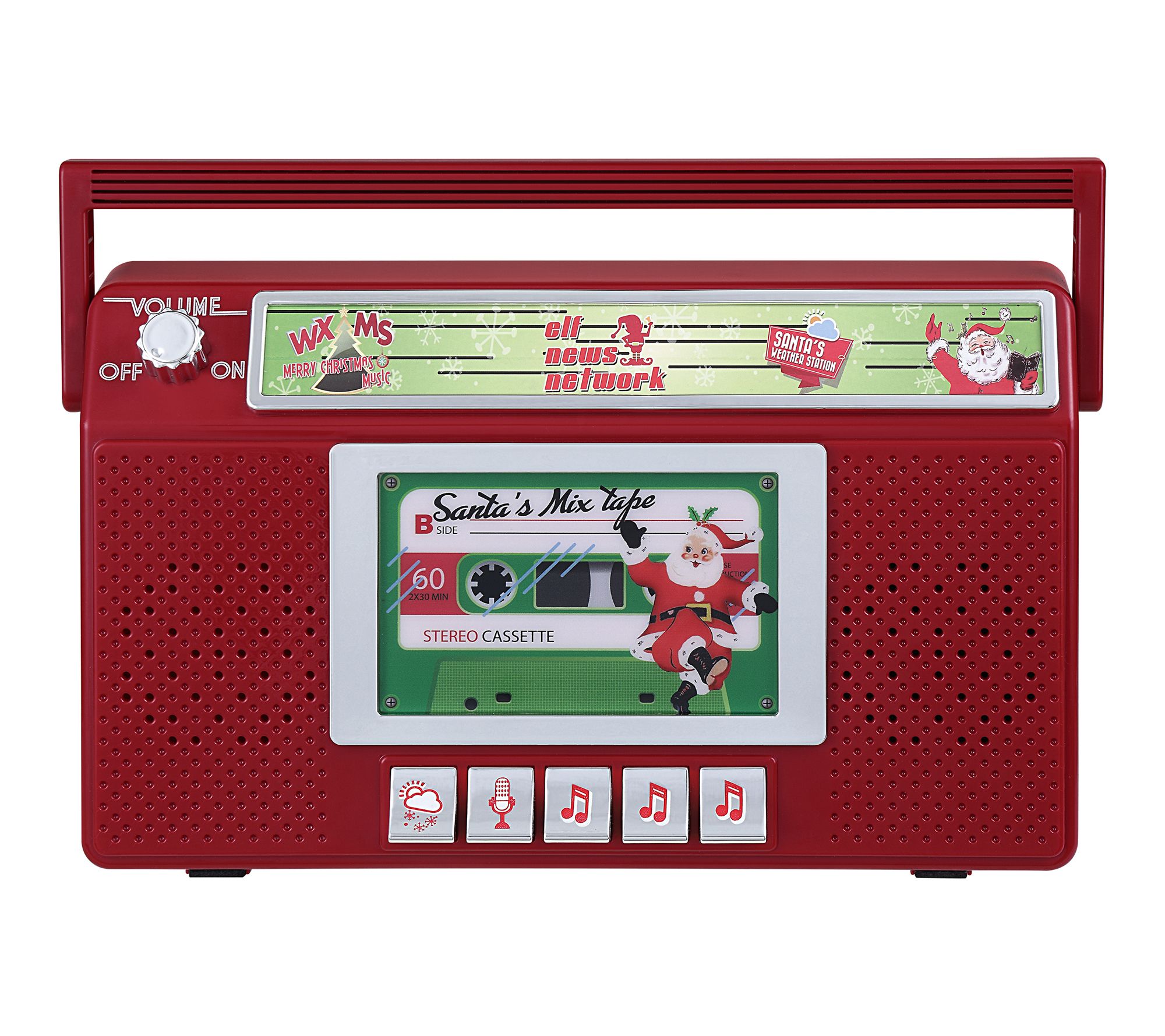 Mr. Christmas 10in Santa's Boom Box Radio