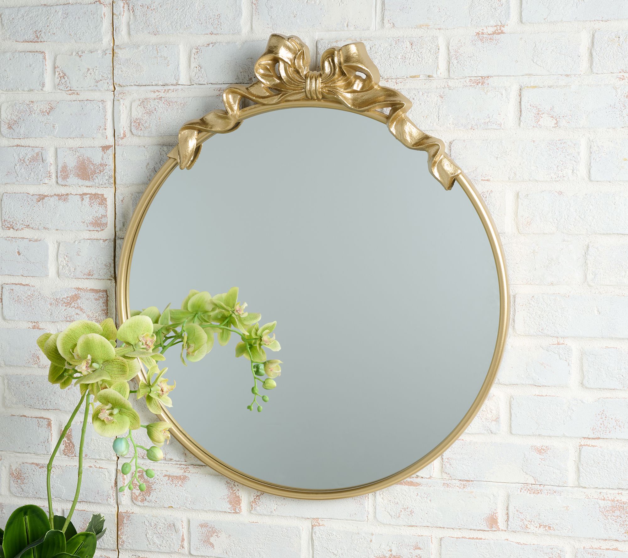 Home Reflections 24" Antique Metal Bow Mirror