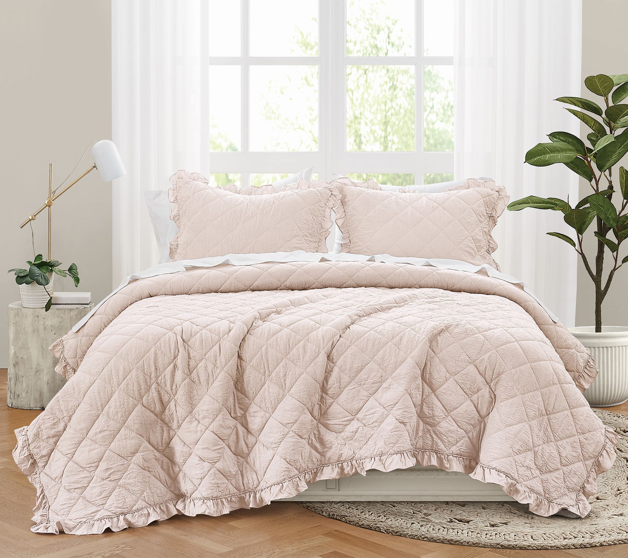 Truly Soft Crinkle Ruffle 2 Piece Twin/TXL Quilt Set