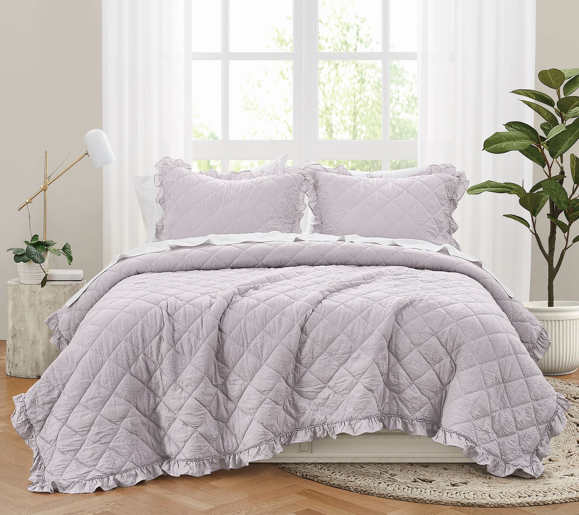 Truly Soft Crinkle Ruffle 2 Piece Twin/TXL Quilt Set