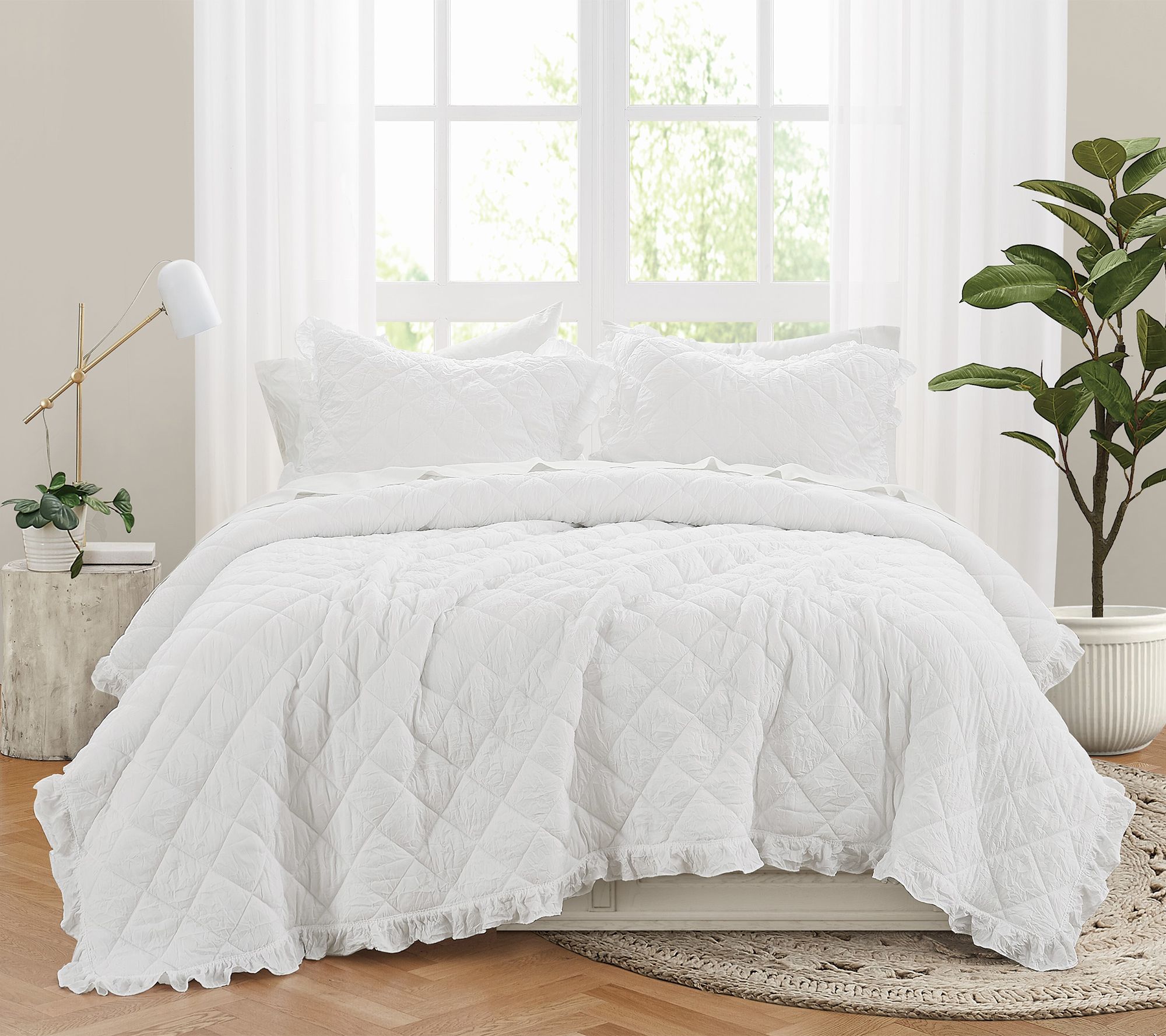 Truly Soft Crinkle Ruffle 2 Piece Twin/TXL Quilt Set