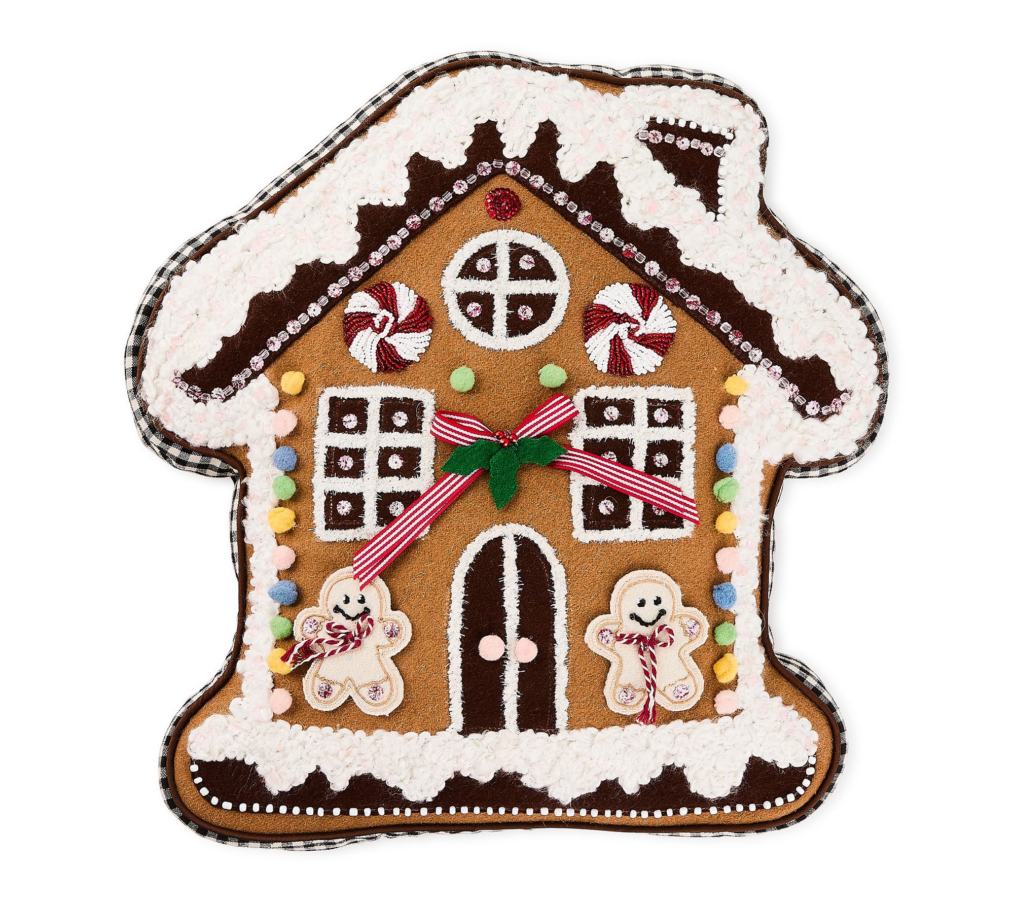 MacKenzie-Childs Gingerbread House Shaped ThrowPillow