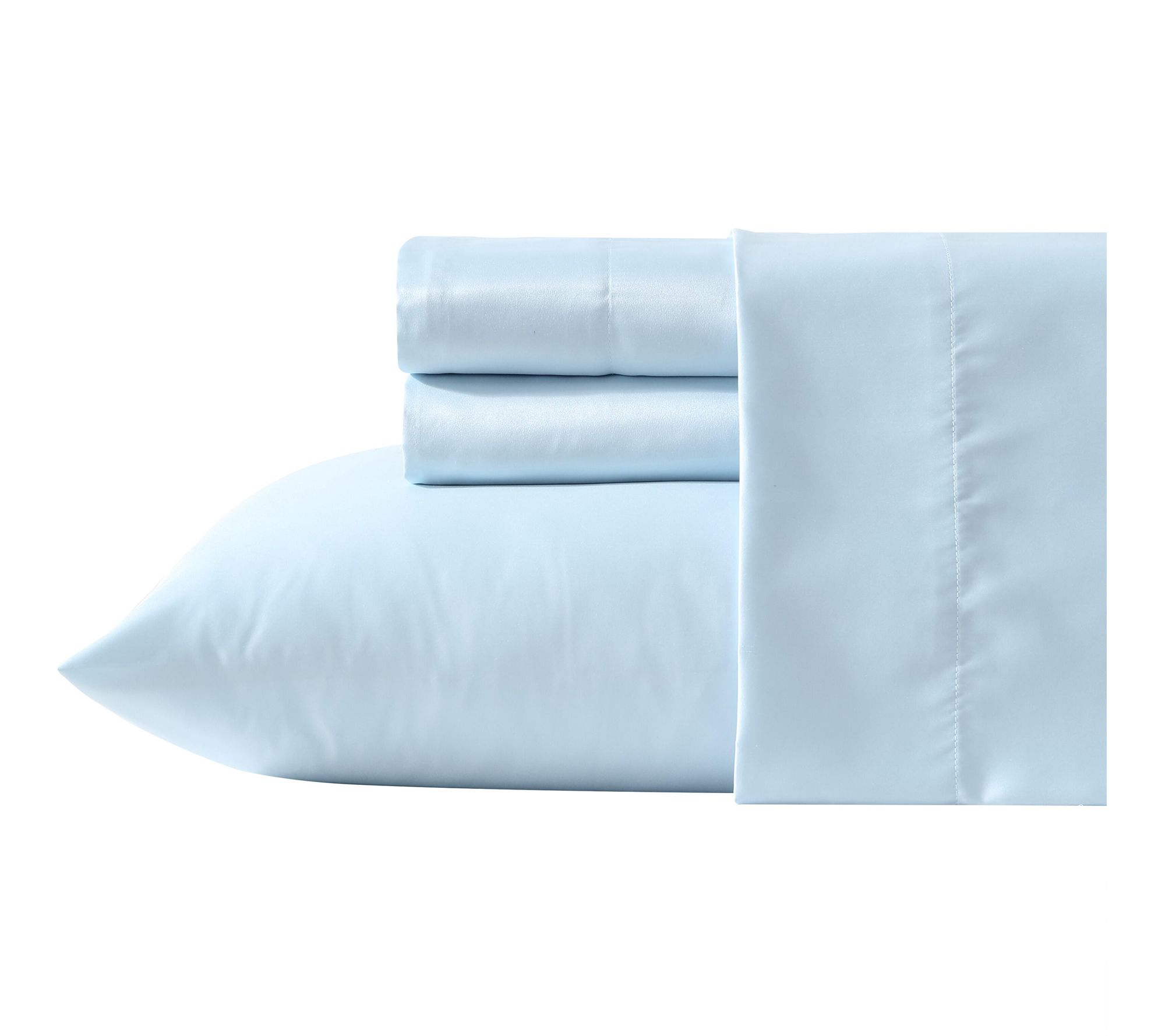 Laura Ashley Satin Bliss Blue King Sheet Set