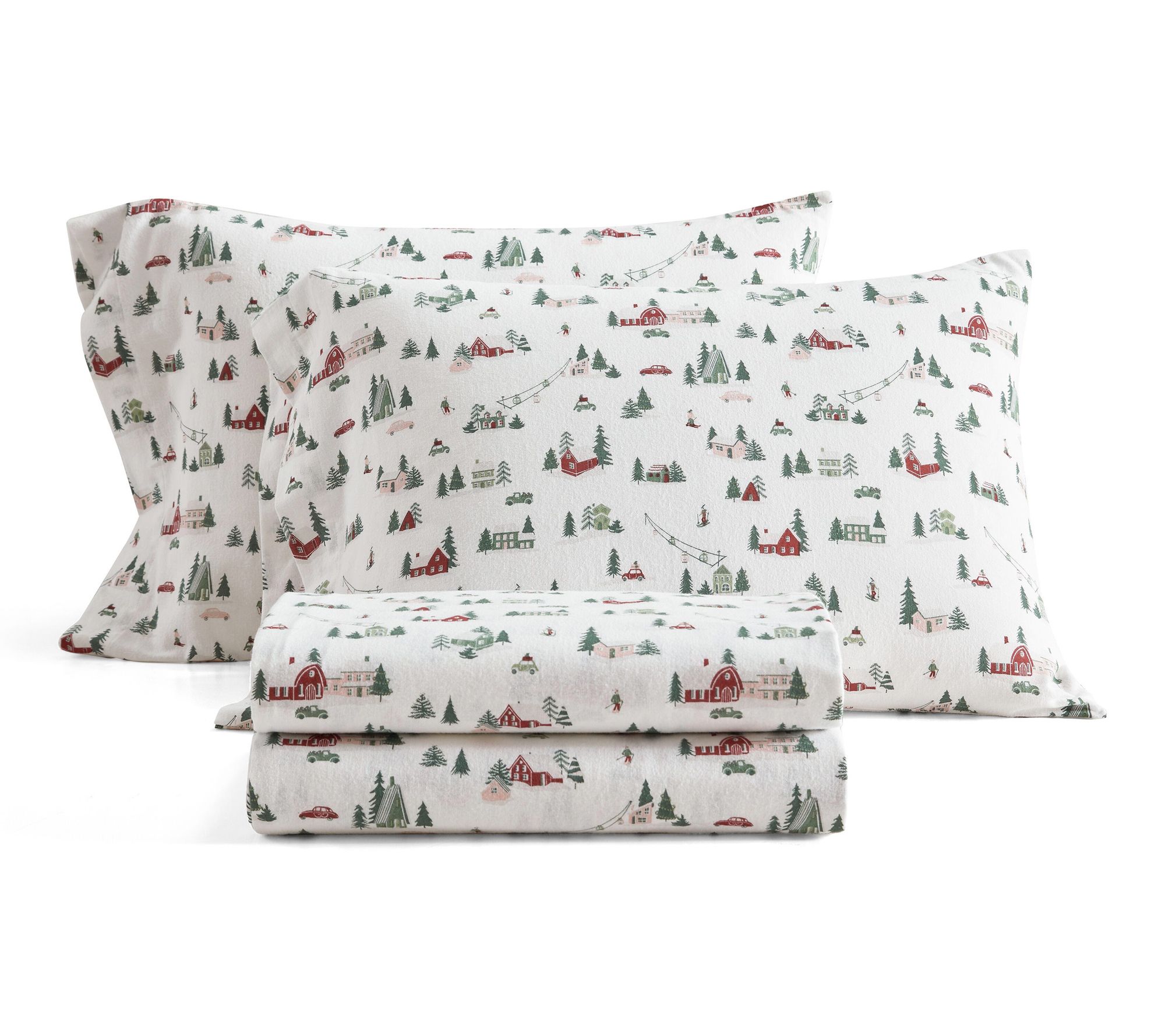 Martha Stewart Ski Village Flannel King Sheet Set