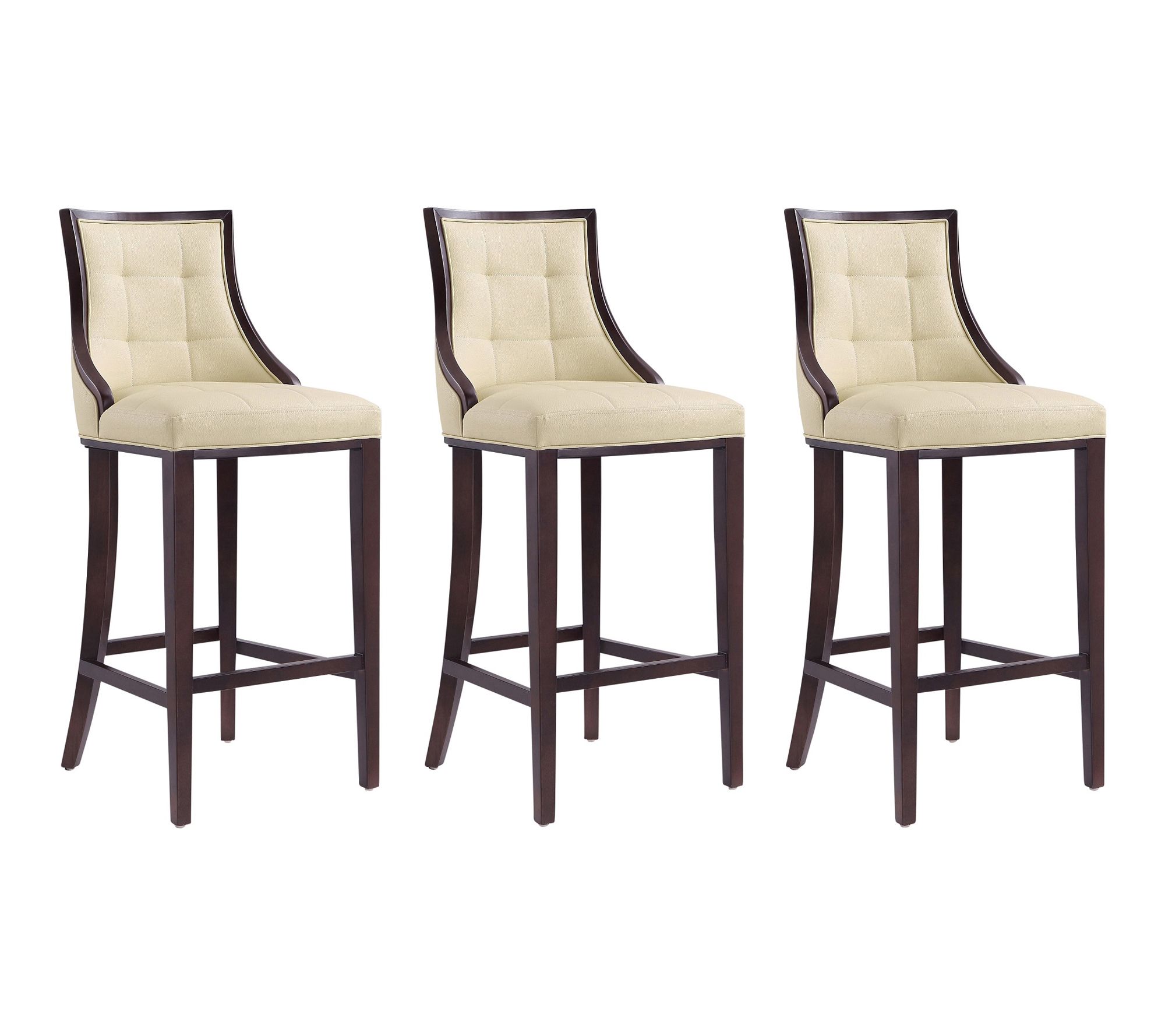 Manhattan Comfort Fifth Avenue Wood Barstool -Set of 3