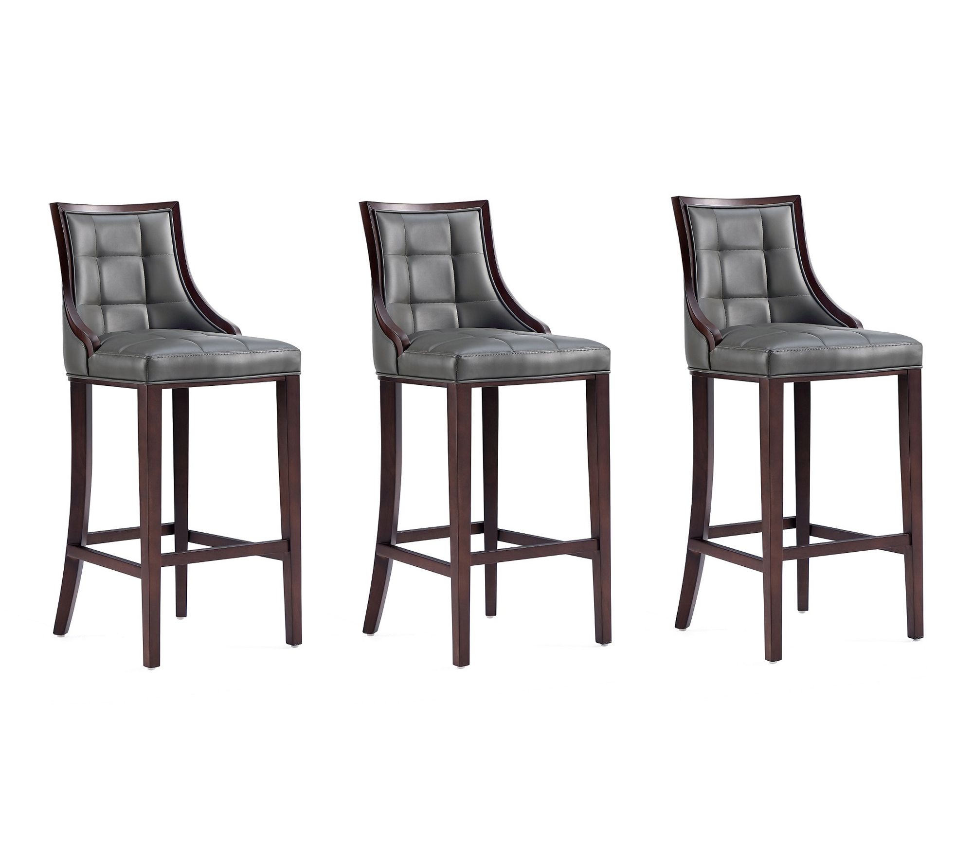 Manhattan Comfort Fifth Avenue Wood Barstool -Set of 3