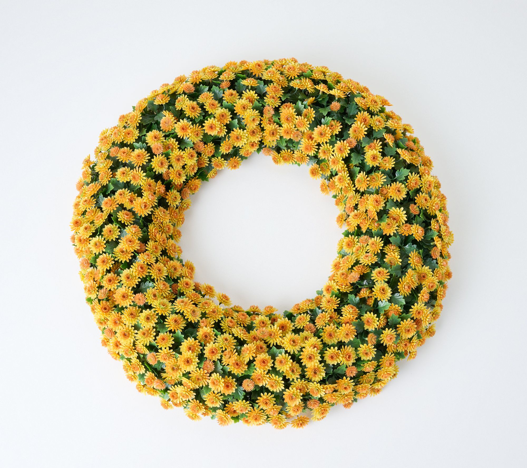 Wicker Park 24" Indoor/Outdoor Faux Mum Wreath