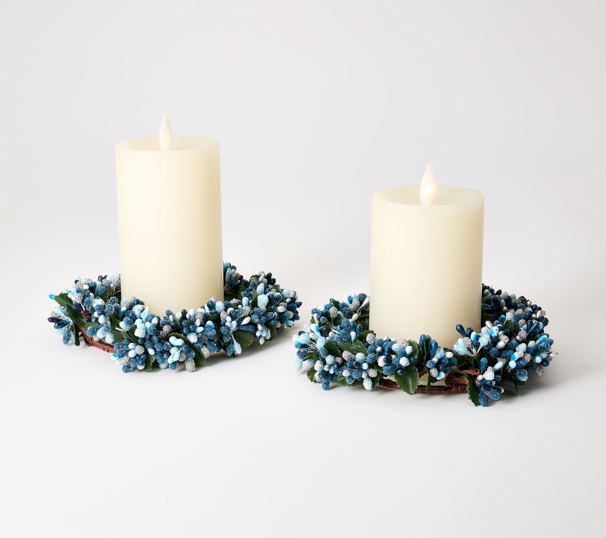  Set of 2 Beaded Pip Berry Candle Rings by Valerie
