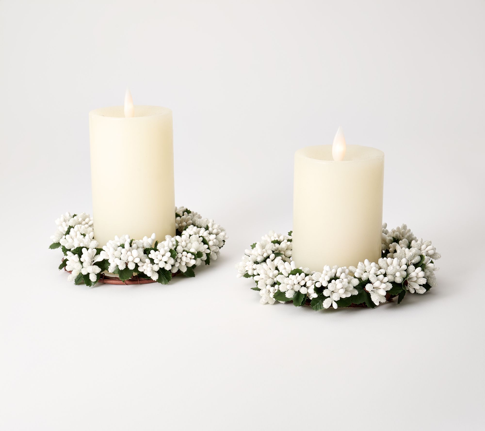 Set of 2 Beaded Pip Berry Candle Rings by Valerie