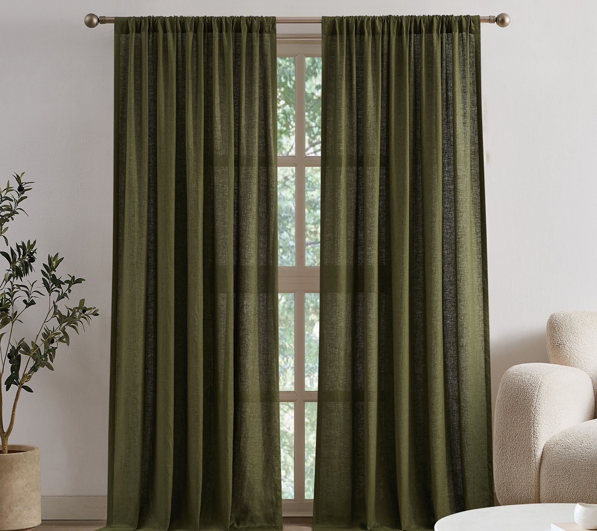 Brooklyn Loom Flax Linen 50x108 Window Curtain