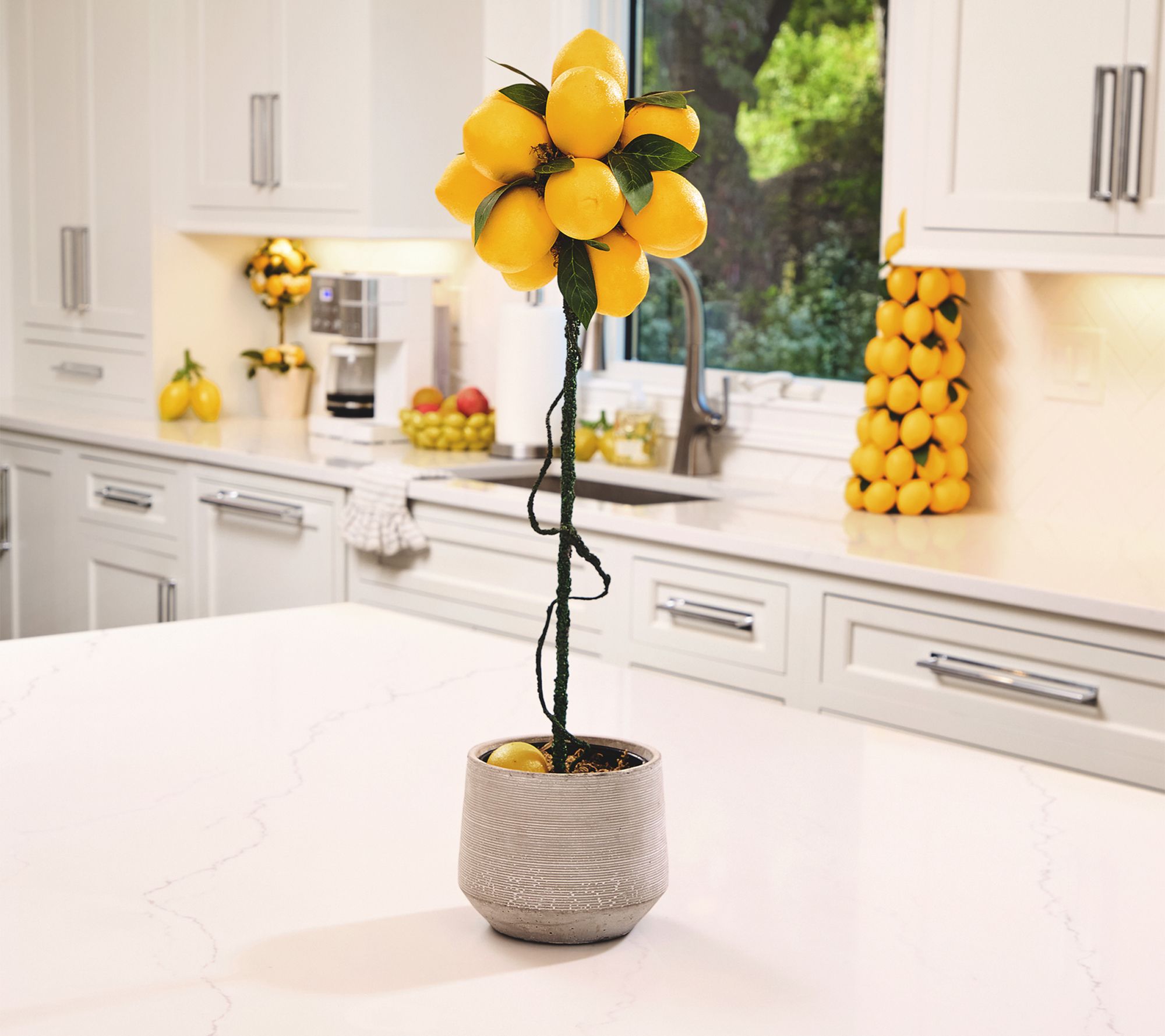 24" Lemon Potted Topiary By Valerie