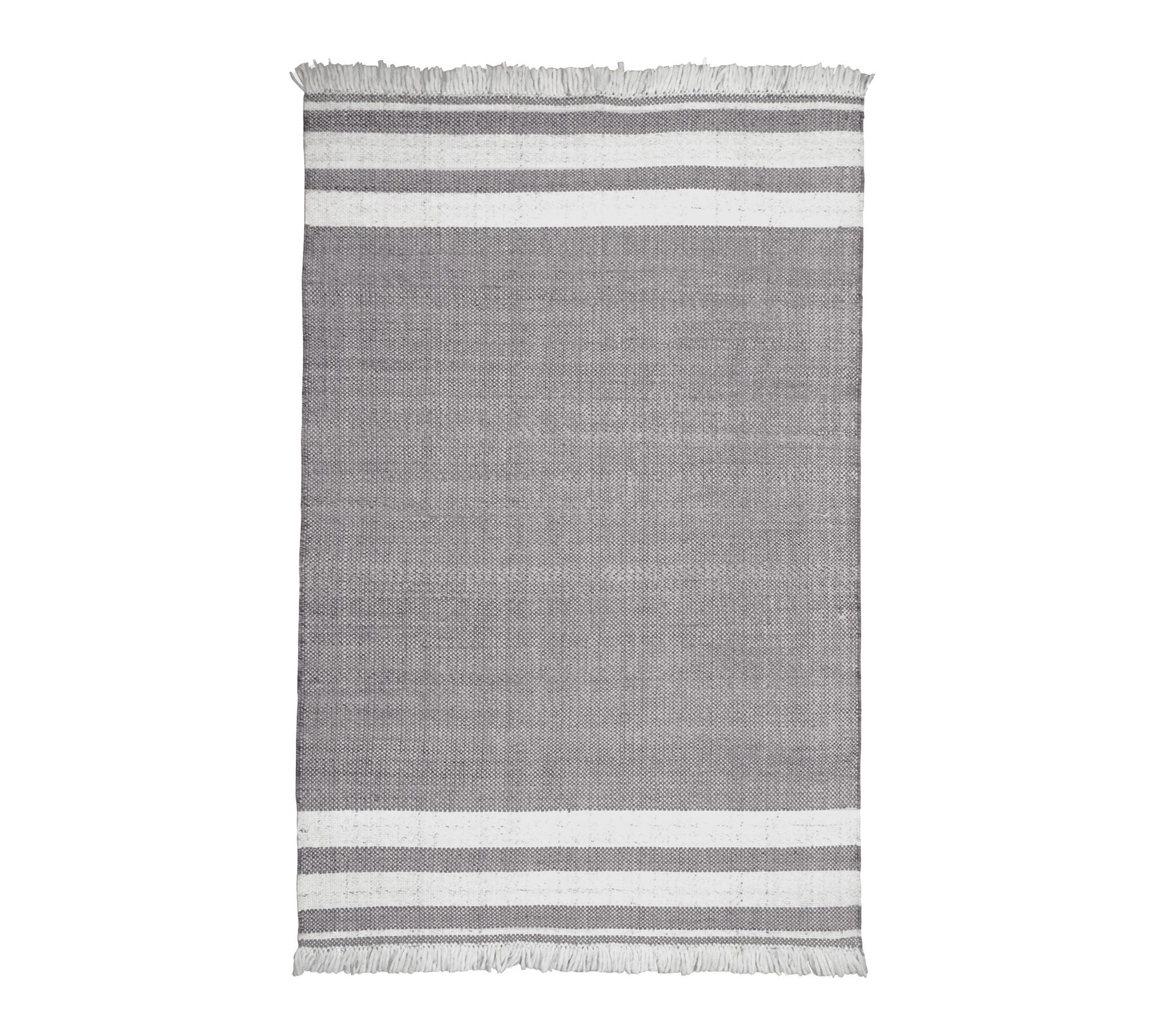 Ox Bay Farmhouse Striped Outdoor Area Rug, Light Gray, 5' x 8'