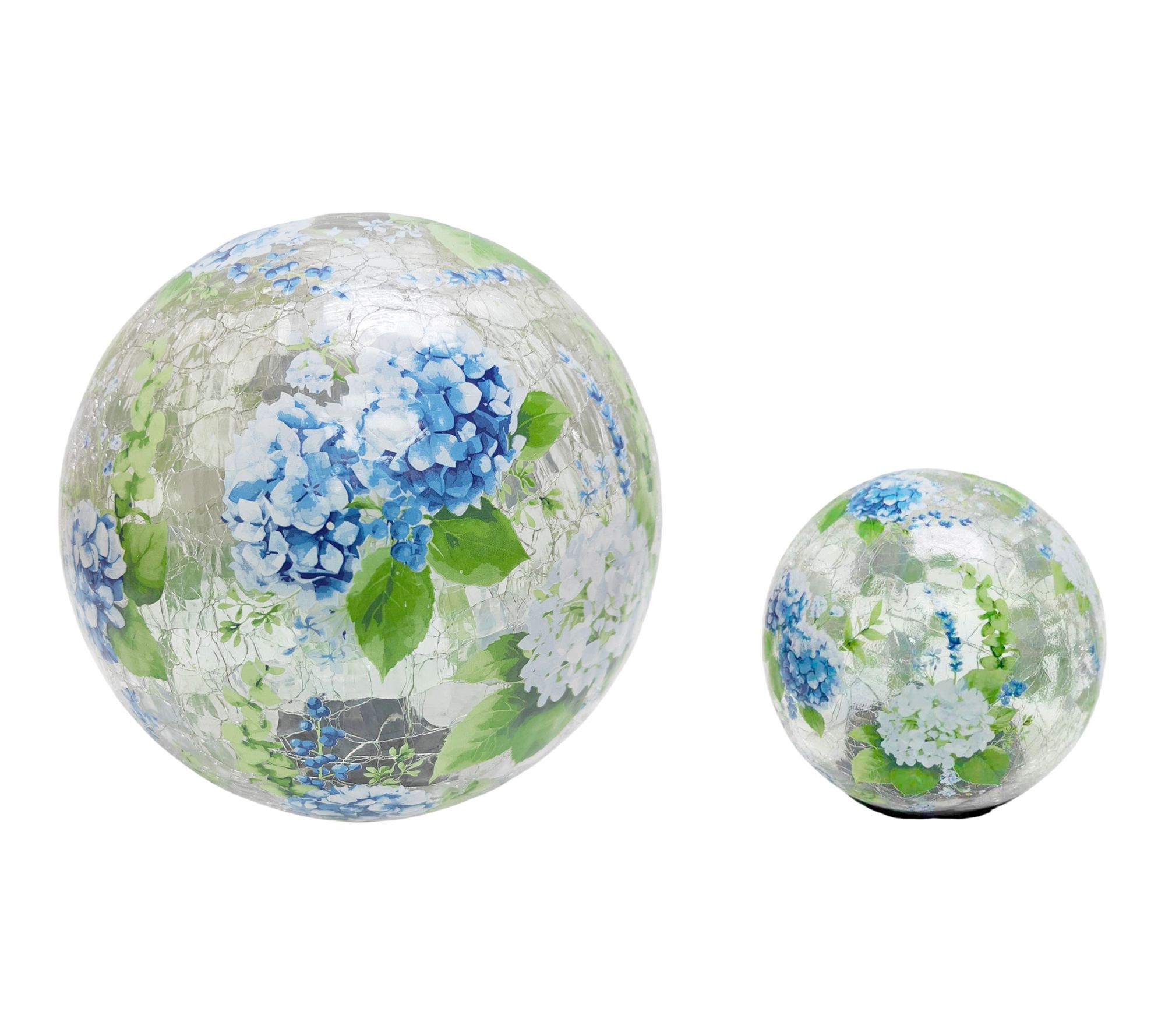 "As Is" Temp-tations Seasonal S/2 Crackle Glass Gazing Balls