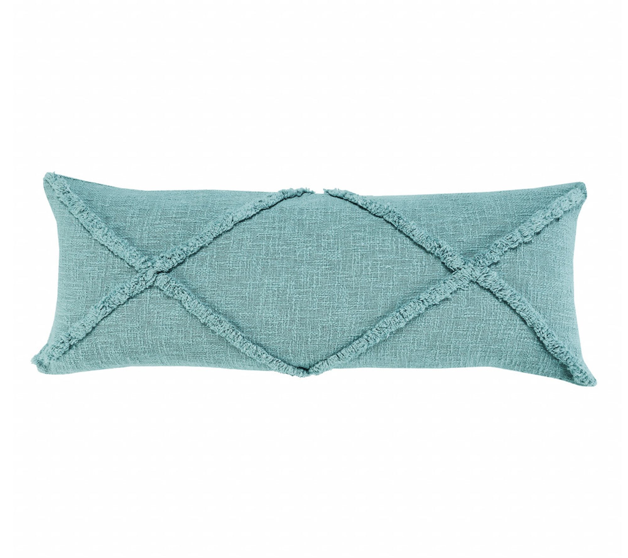 HomeRoots 14x36" Aqua Cotton Throw Pillow