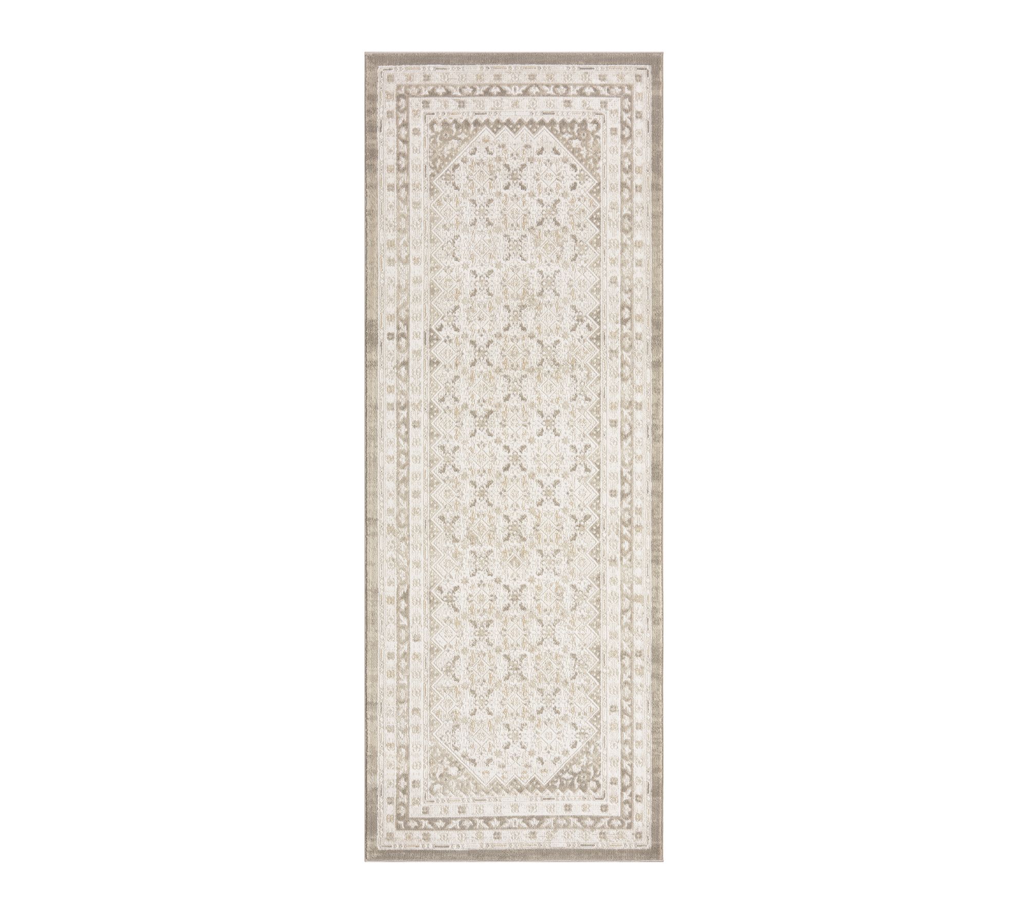 NMNY Mirella Distressed Border 2x7 Runner Rug
