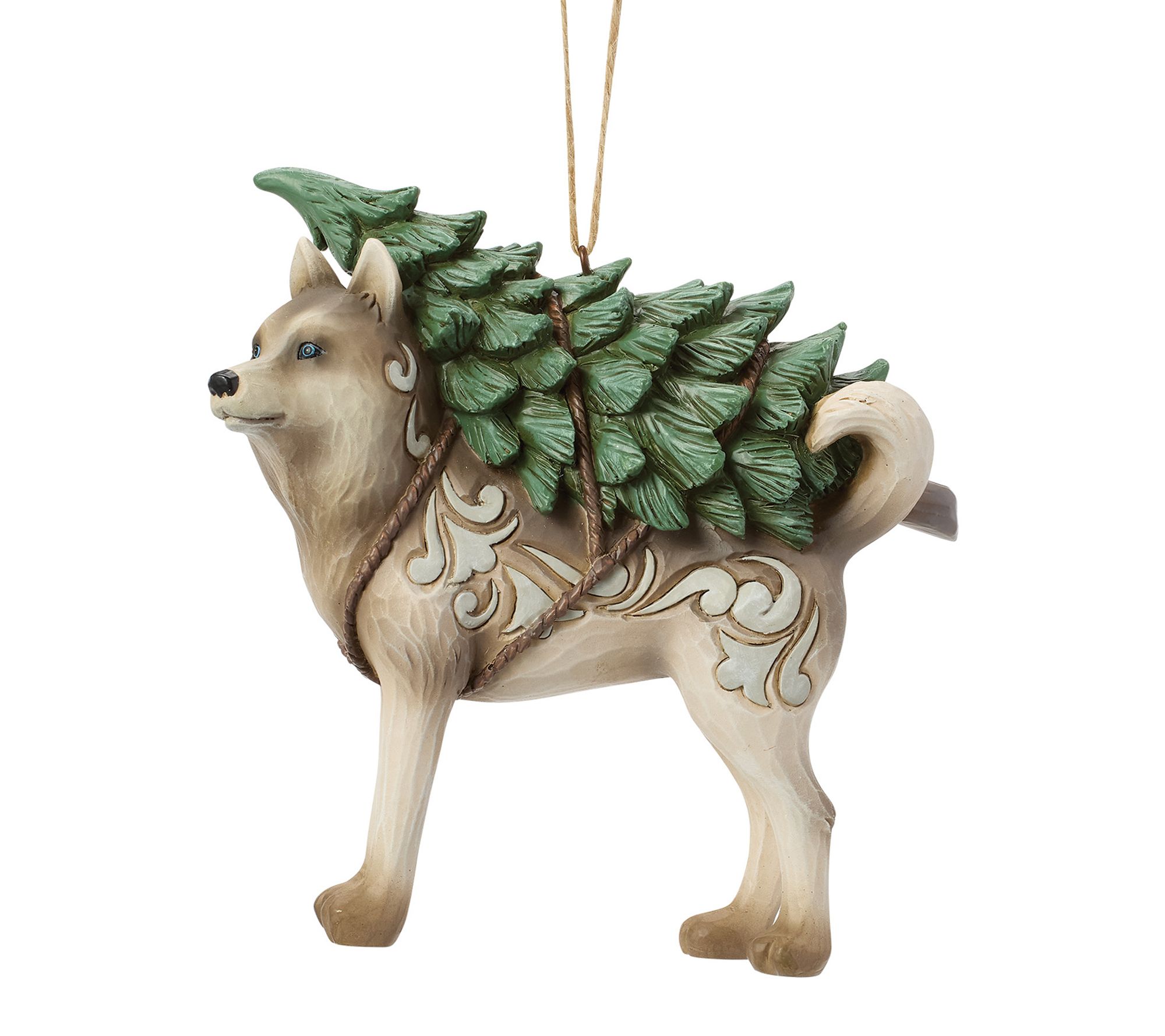 Jim Shore Heartwood Creek Woodland Husky with Tree Ornament