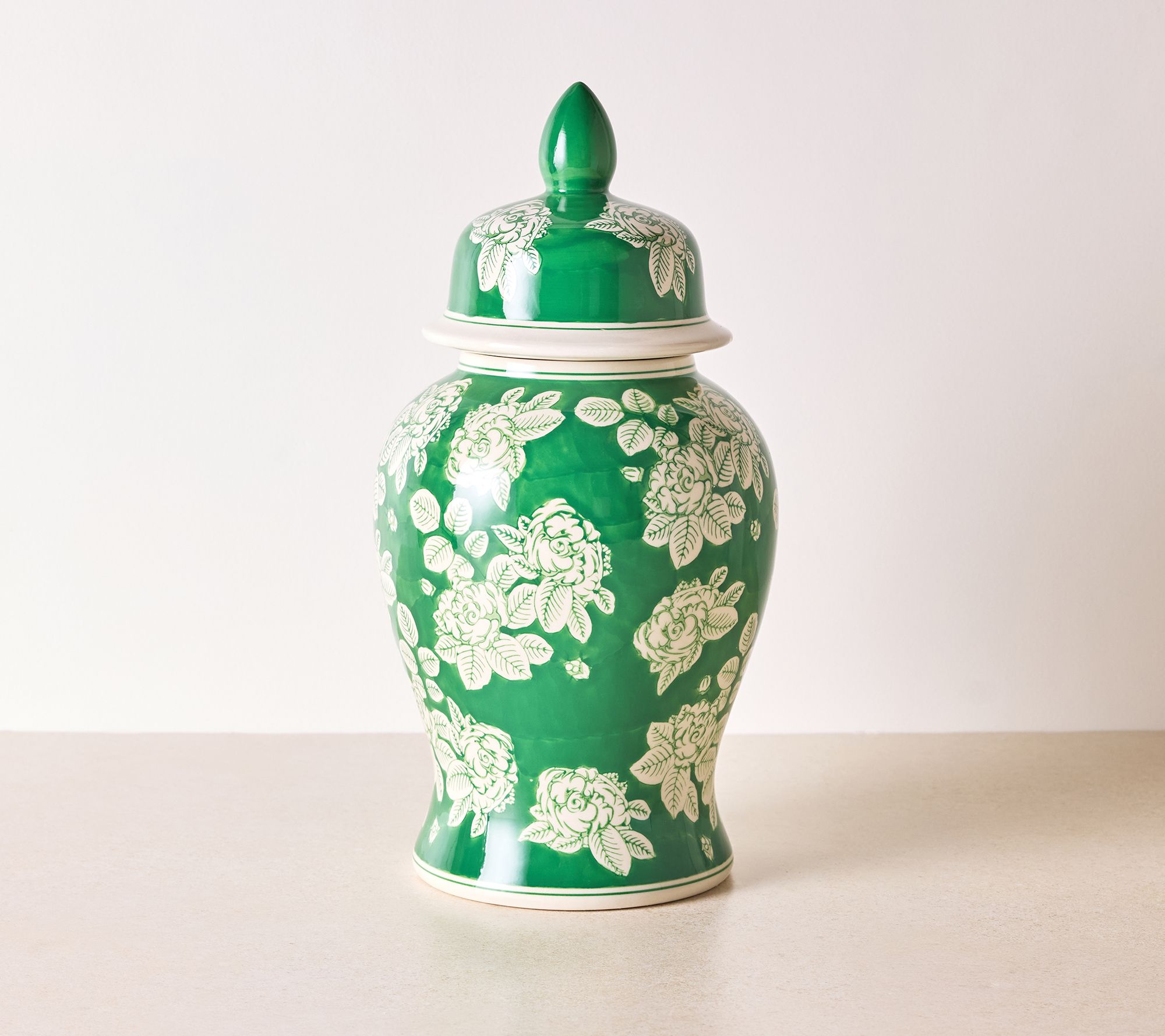 "As Is" Presley Pierce 15" Oversized Handpainted Ginger Jar