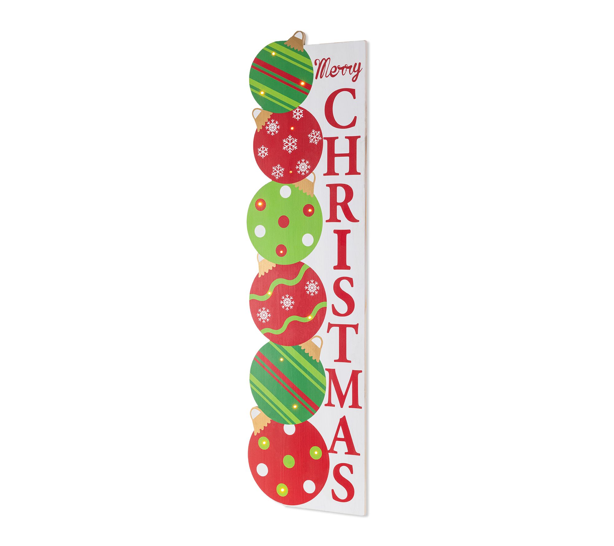 Glitzhome 42"H Lighted Christmas Ornament Porch Leaner