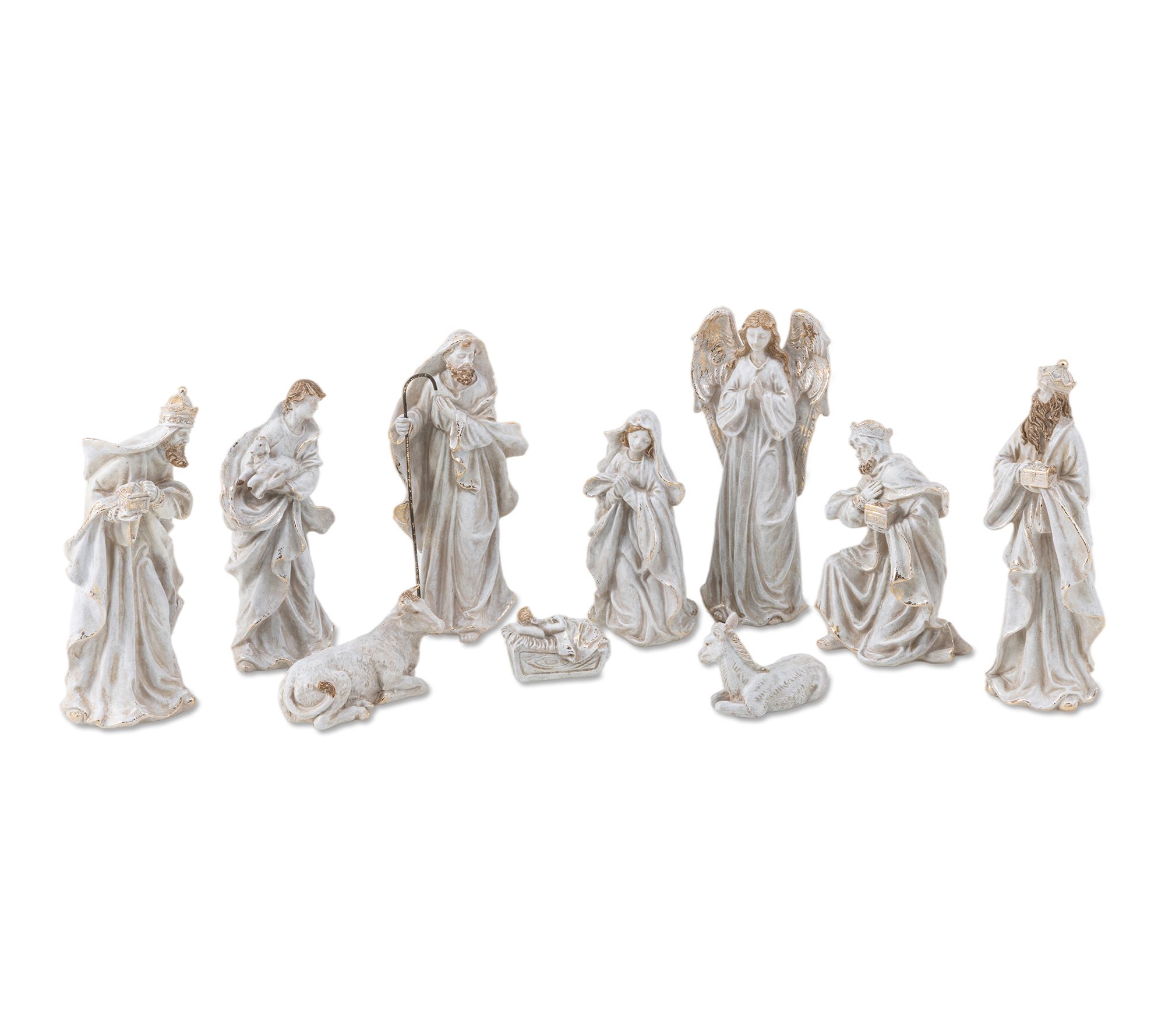 Glitzhome 8"H Multi-Colored Resin Nativity Figurine Set
