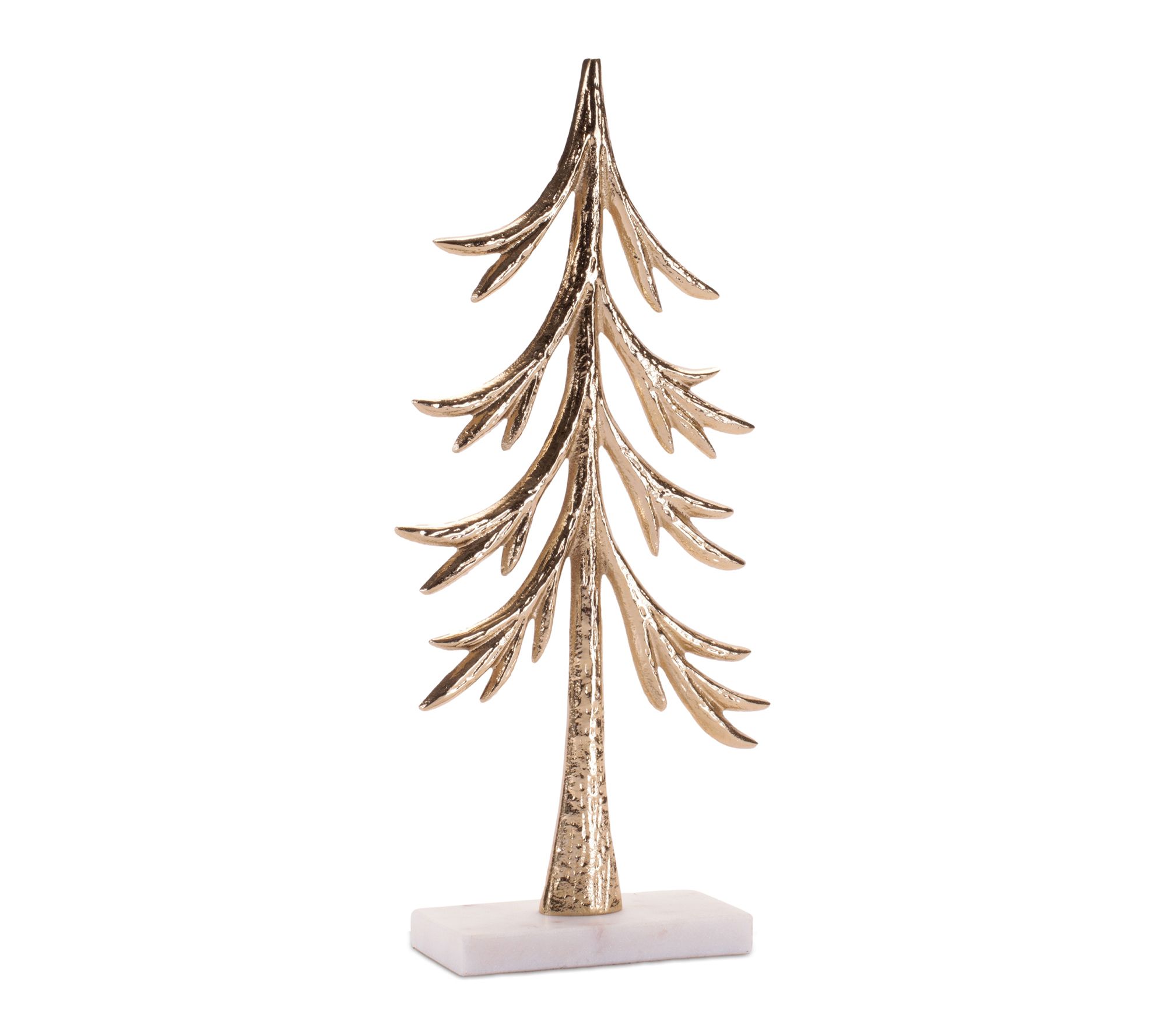 Melrose Modern Metal Trees on Marble Base (Set of 2)